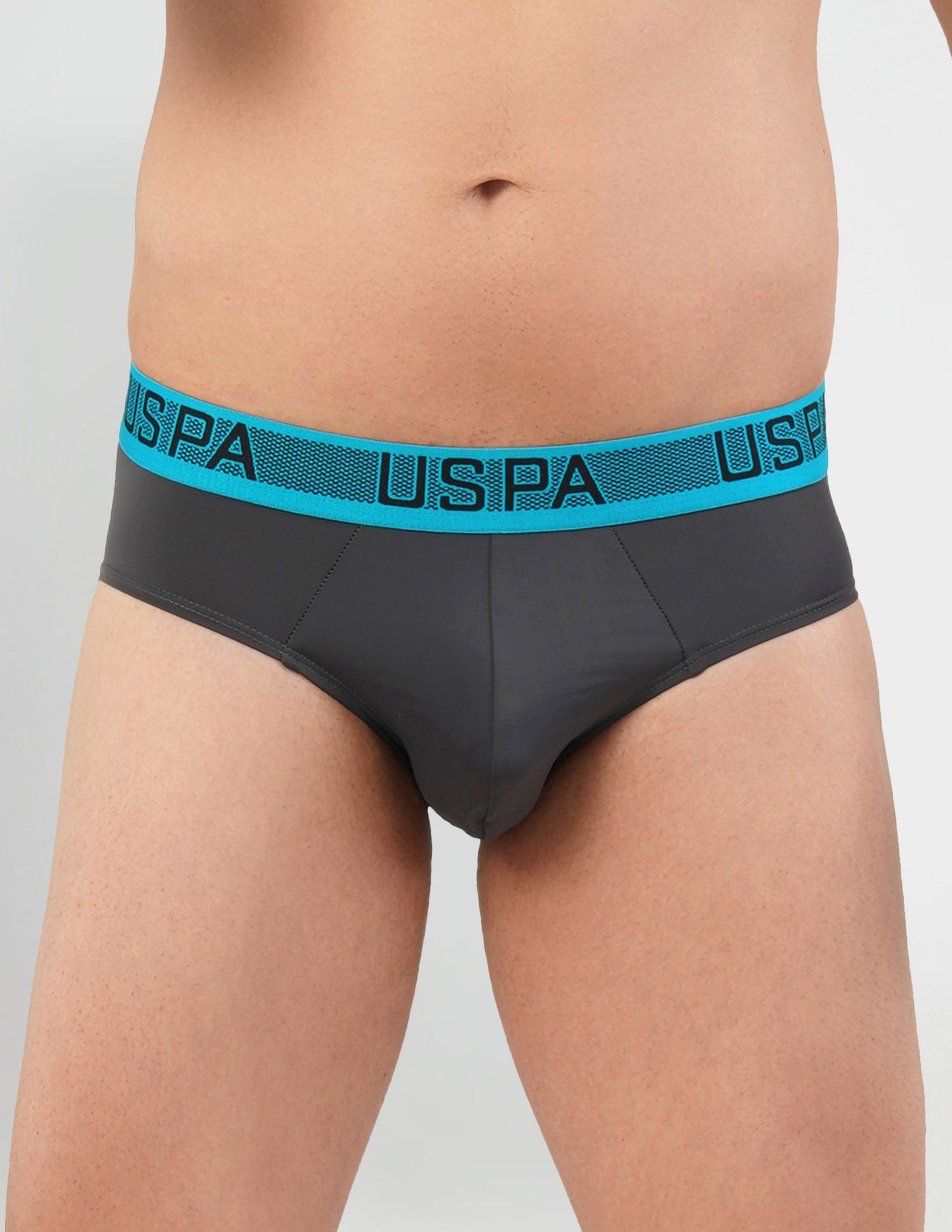 Nylon Spandex Solid I708 Active Briefs - Pack Of 1 Dark Grey - U.S. POLO ASSN. | Large