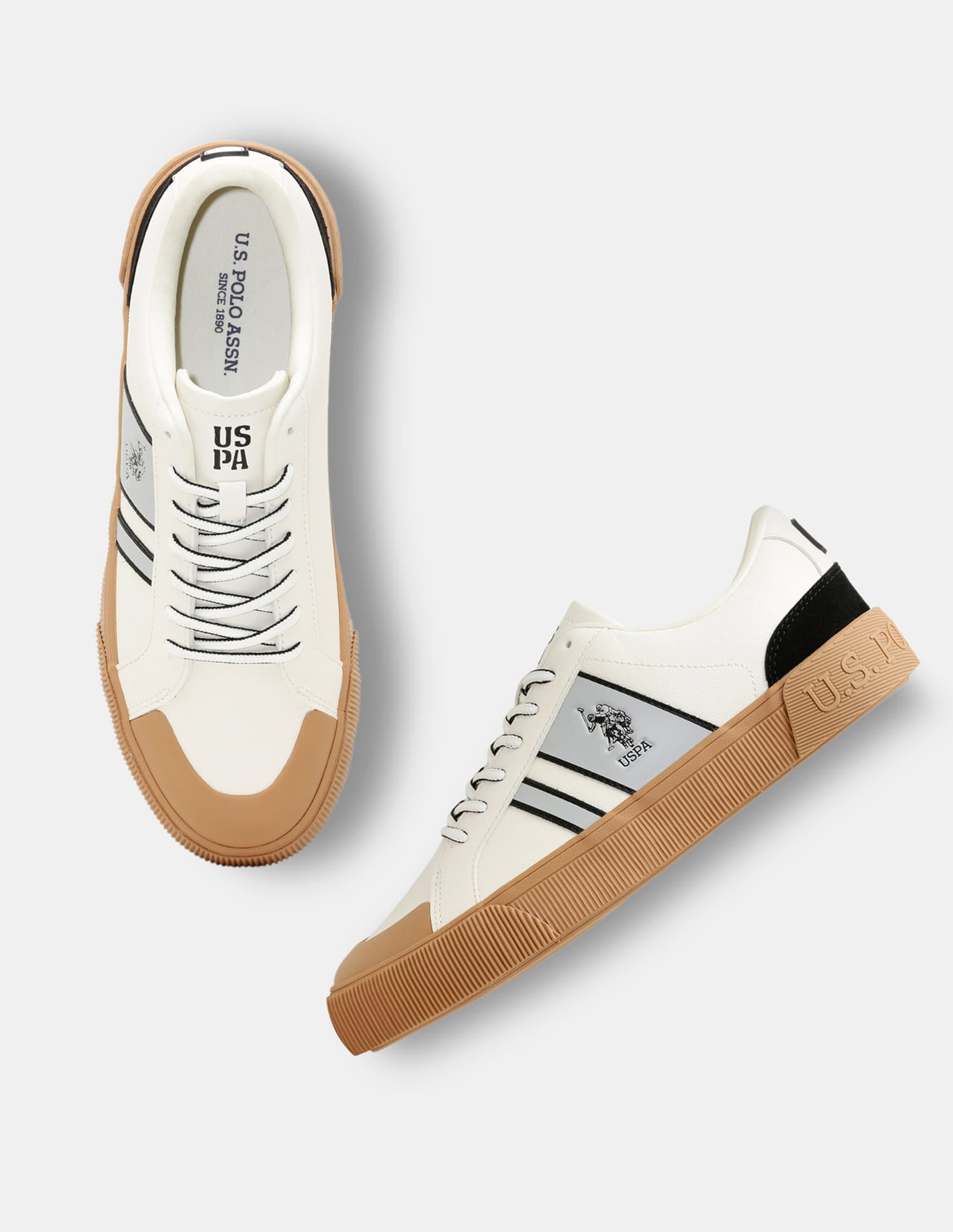 Men Colourblocked Mason Sneakers Off White - U.S. Polo Assn. India | Large