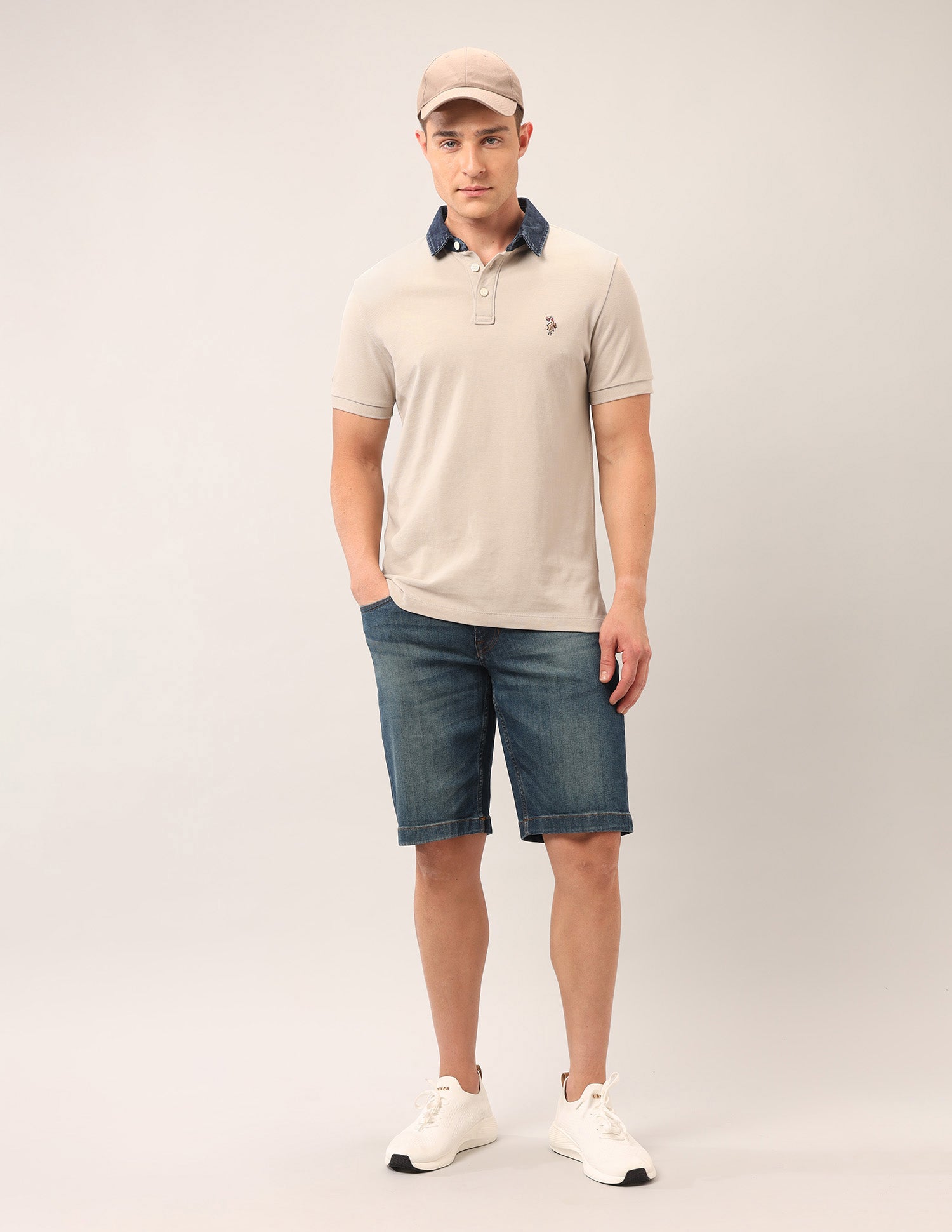 Solid Outdoor Polo Shirt Beige - U.S. Polo Assn. India | Large