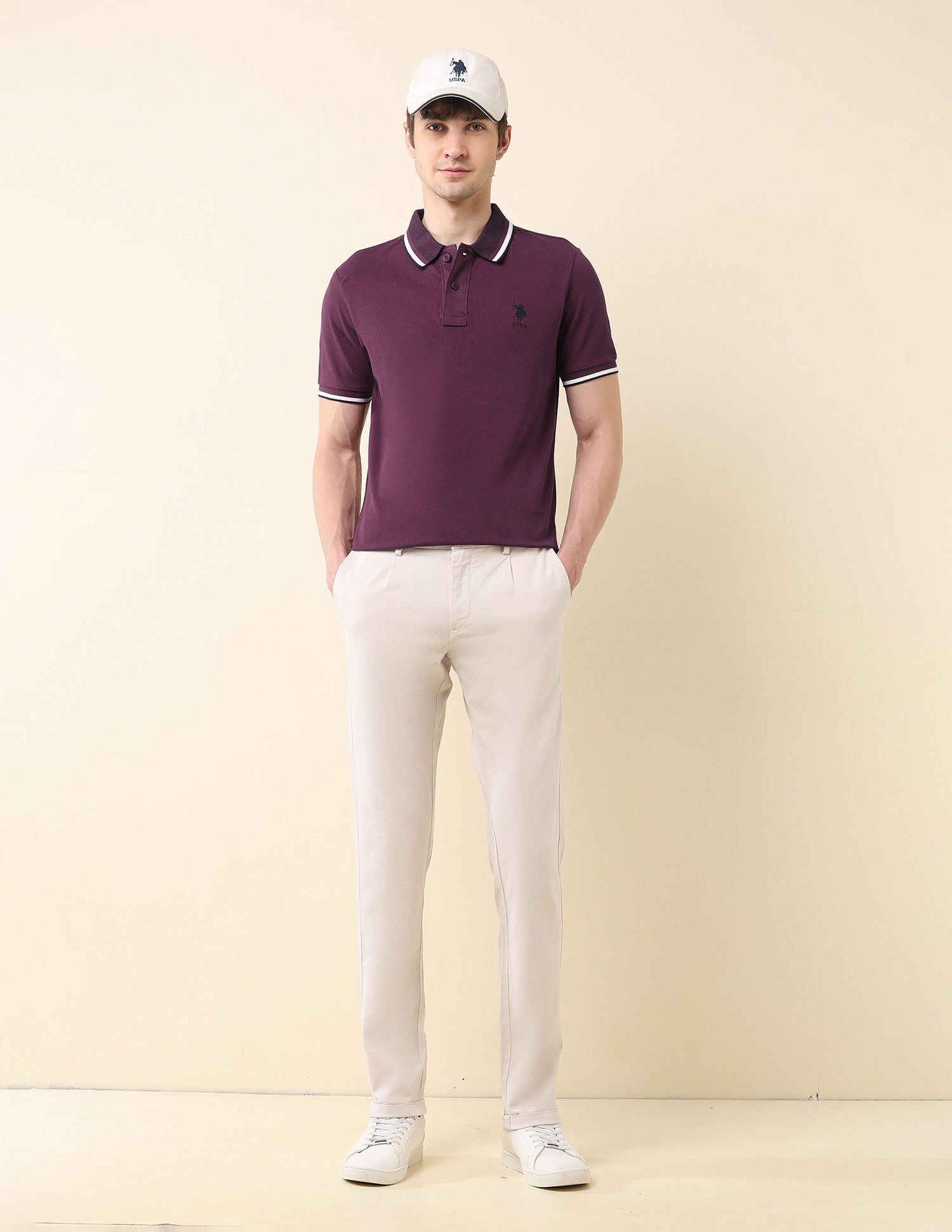 Solid Pure Cotton Classic Polo Shirt Violet - U.S. Polo Assn. India | Large