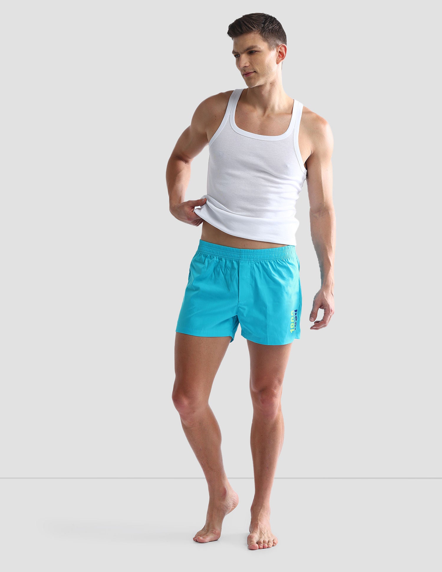 Pure Cotton Solid OEX03 Boxers - Pack Of 1 Sky Blue - U.S. POLO ASSN. | Large