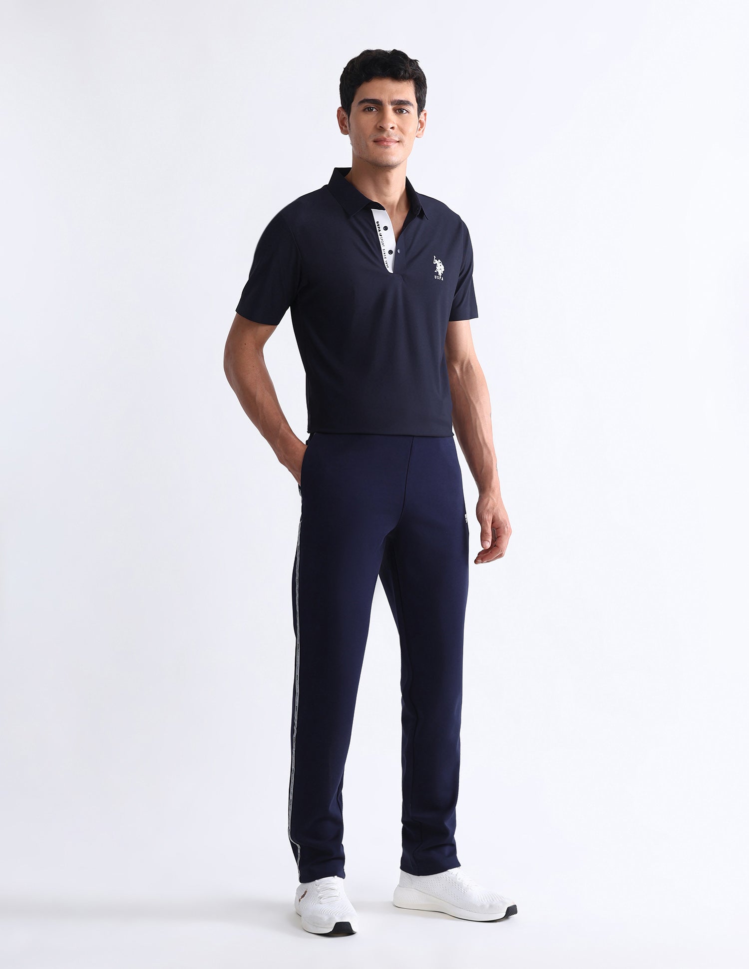 Solid Slim Fit Polo Shirt Navy - U.S. Polo Assn. India | Large