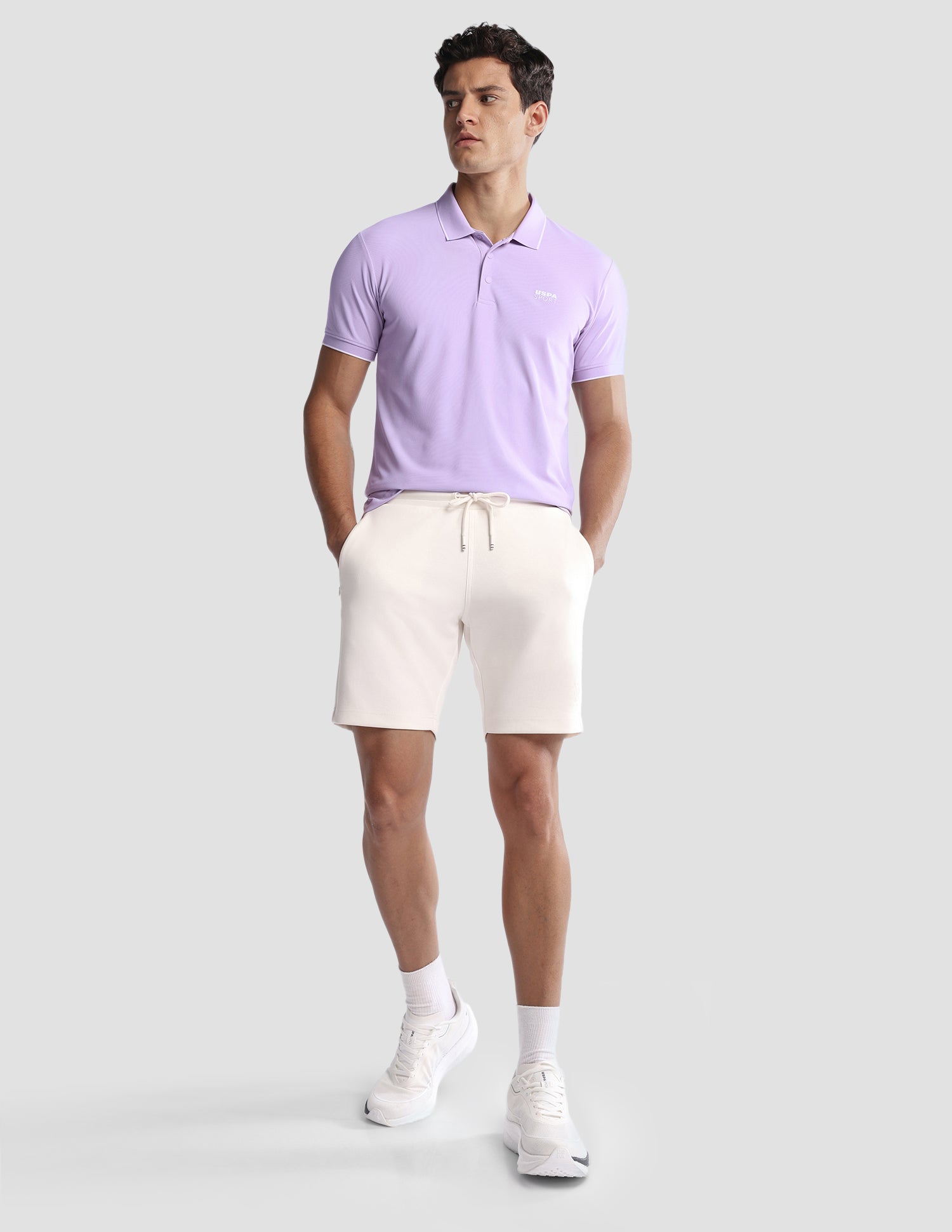 Solid Regular Fit Active Polo Shirt Purple - U.S. Polo Assn. India | Large