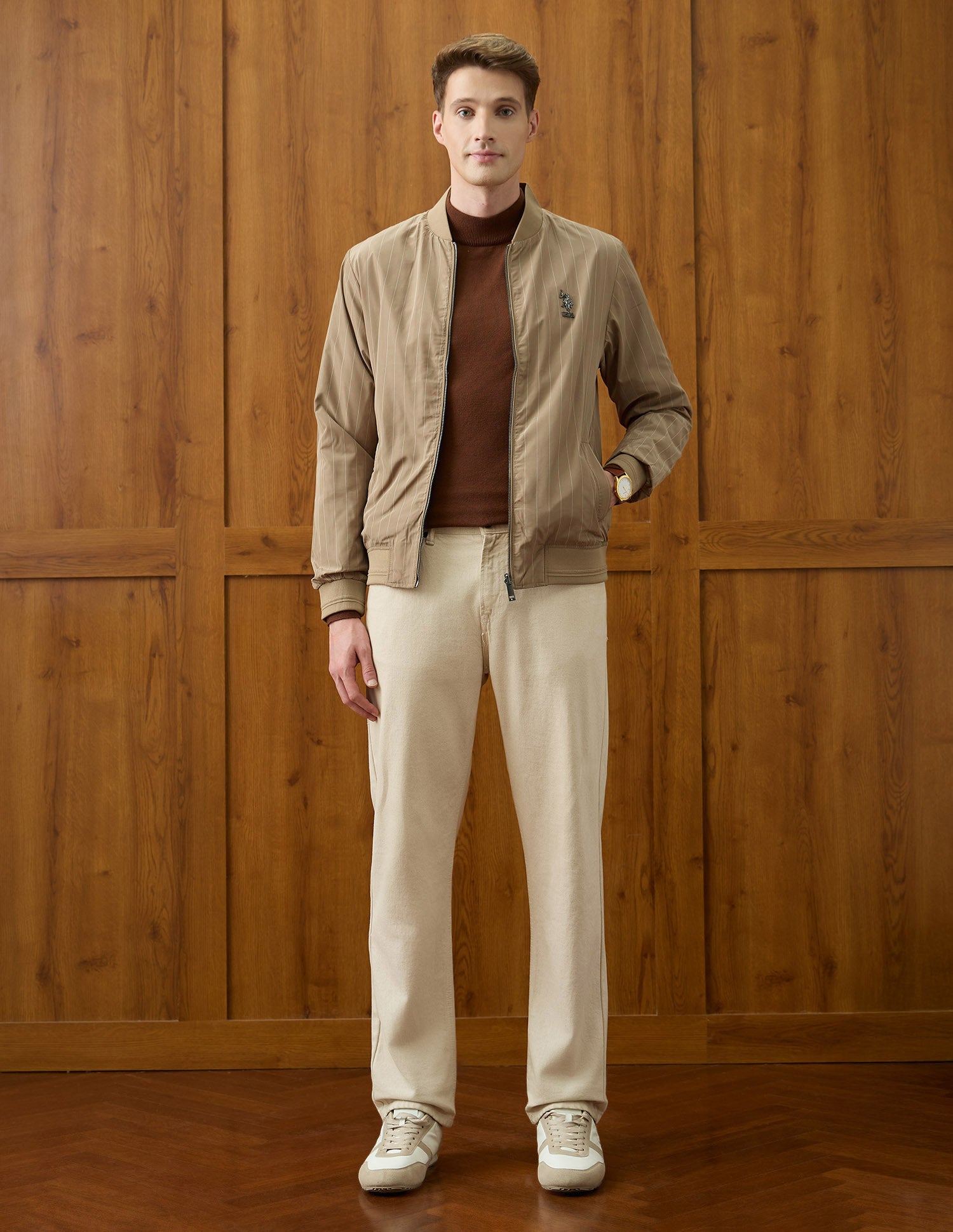 Equestrian Aisle Theater Reversible Jacket Beige - U.S. POLO ASSN. | Large