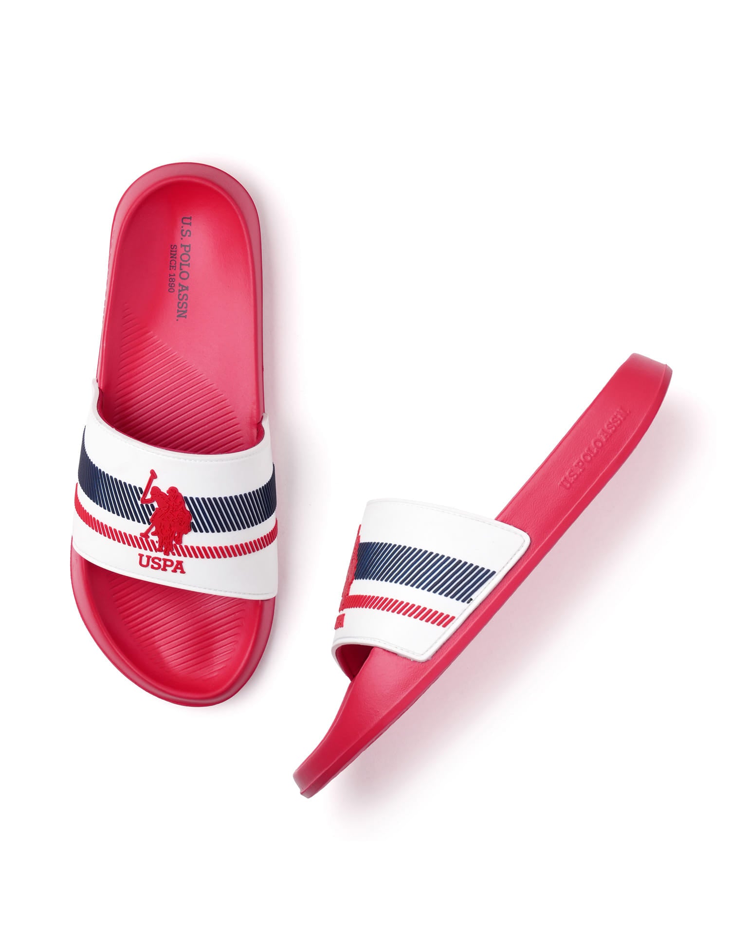 Men Rafa Printed Sliders Red - U.S. Polo Assn. India | Large