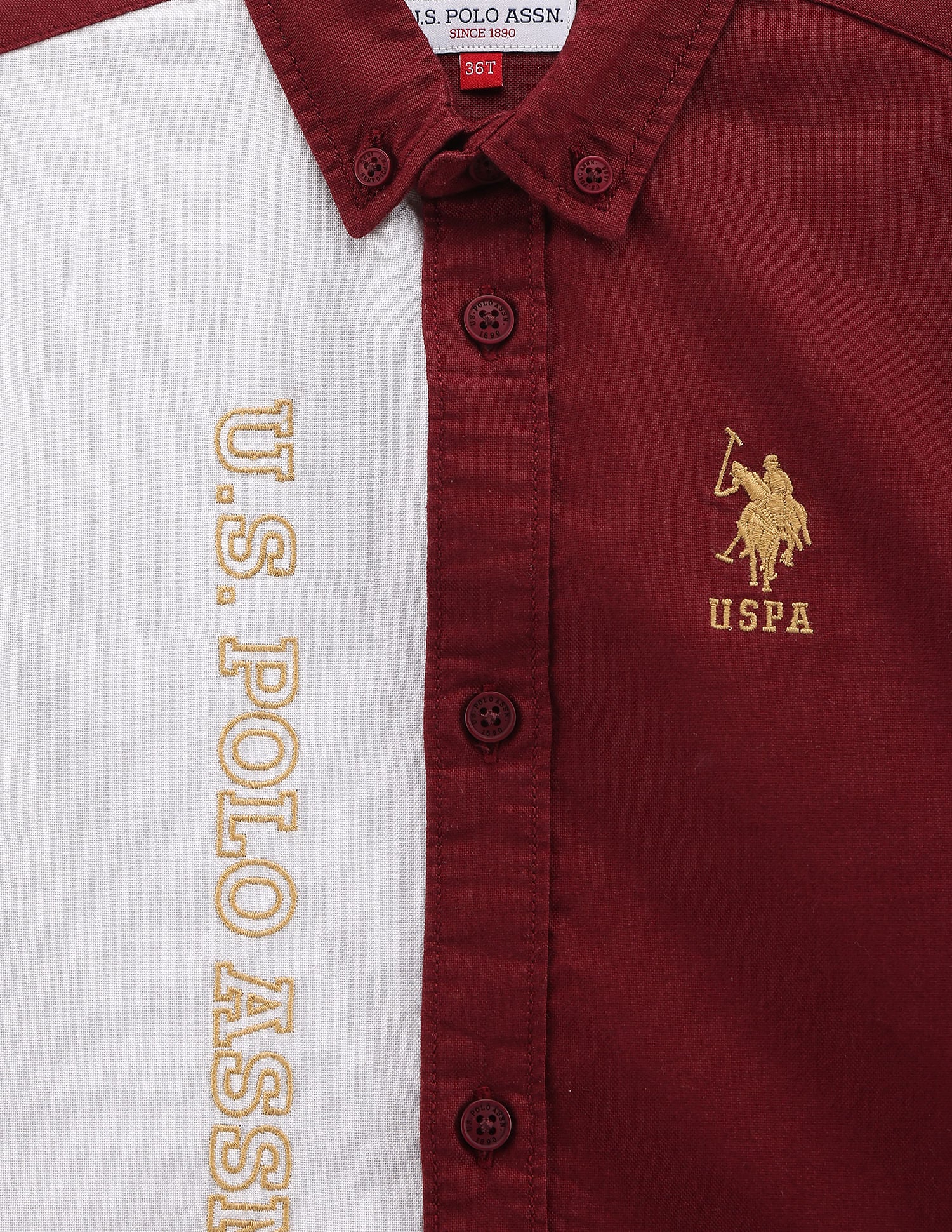 Boys Colour Block Shirt Red - U.S. POLO ASSN. | Large