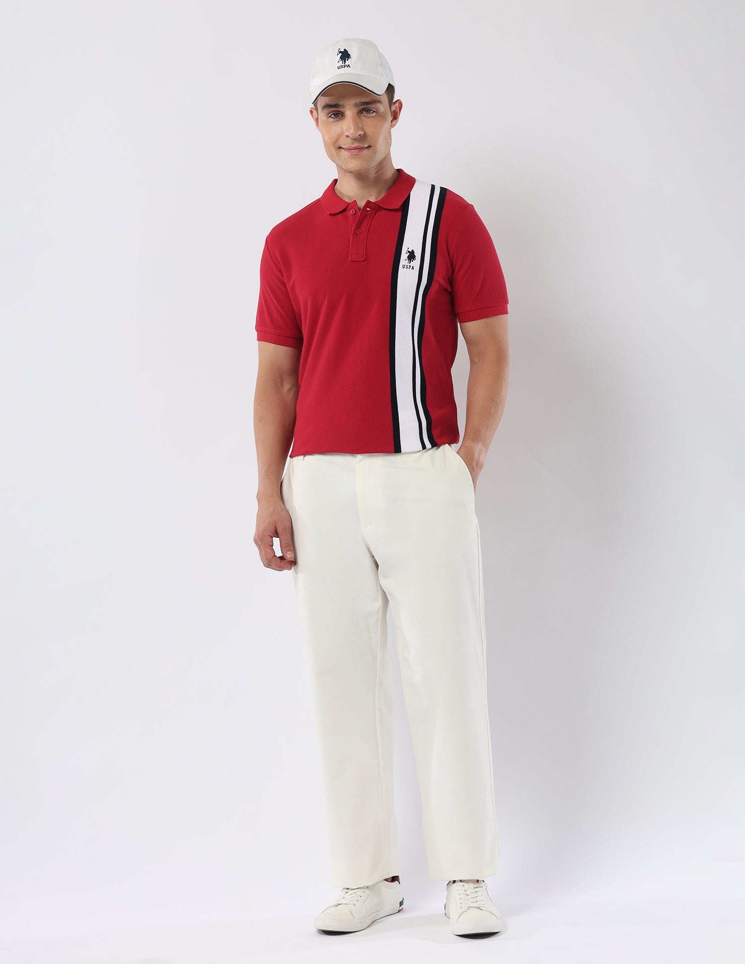 Vertical Striped 135 Anniversary Polo Shirt Red - U.S. Polo Assn. India | Large