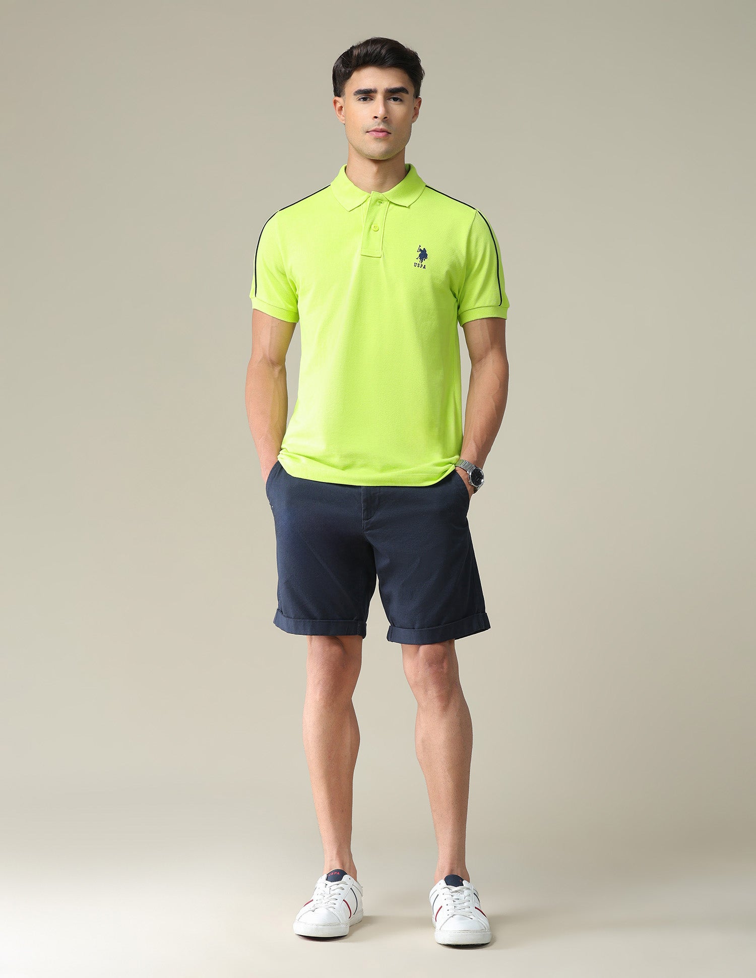 Slim Fit Cotton Polo Shirt Light Green - U.S. POLO ASSN. | Large