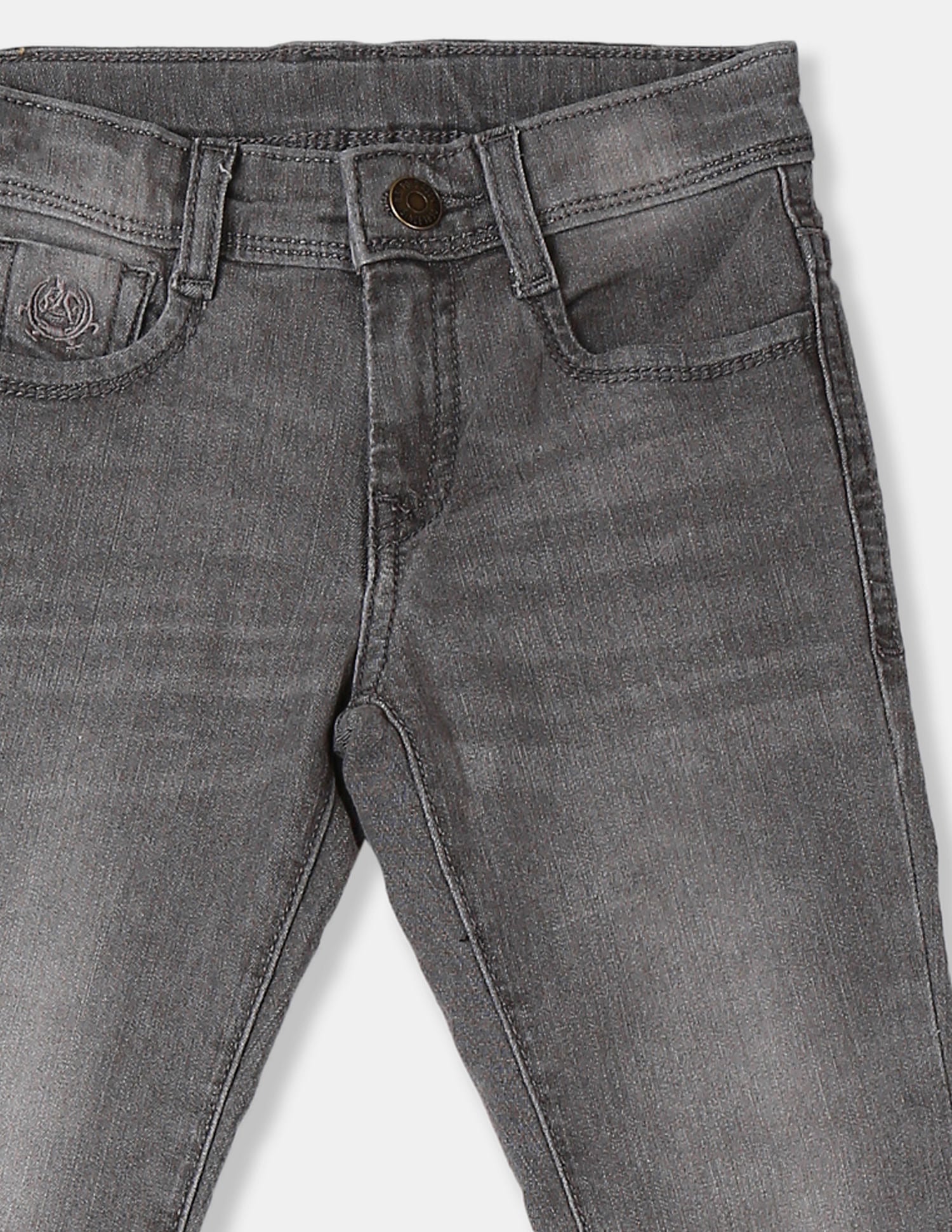 Boys Grey Stone Wash Mid Waist Jeans Grey - U.S. POLO ASSN. | Large