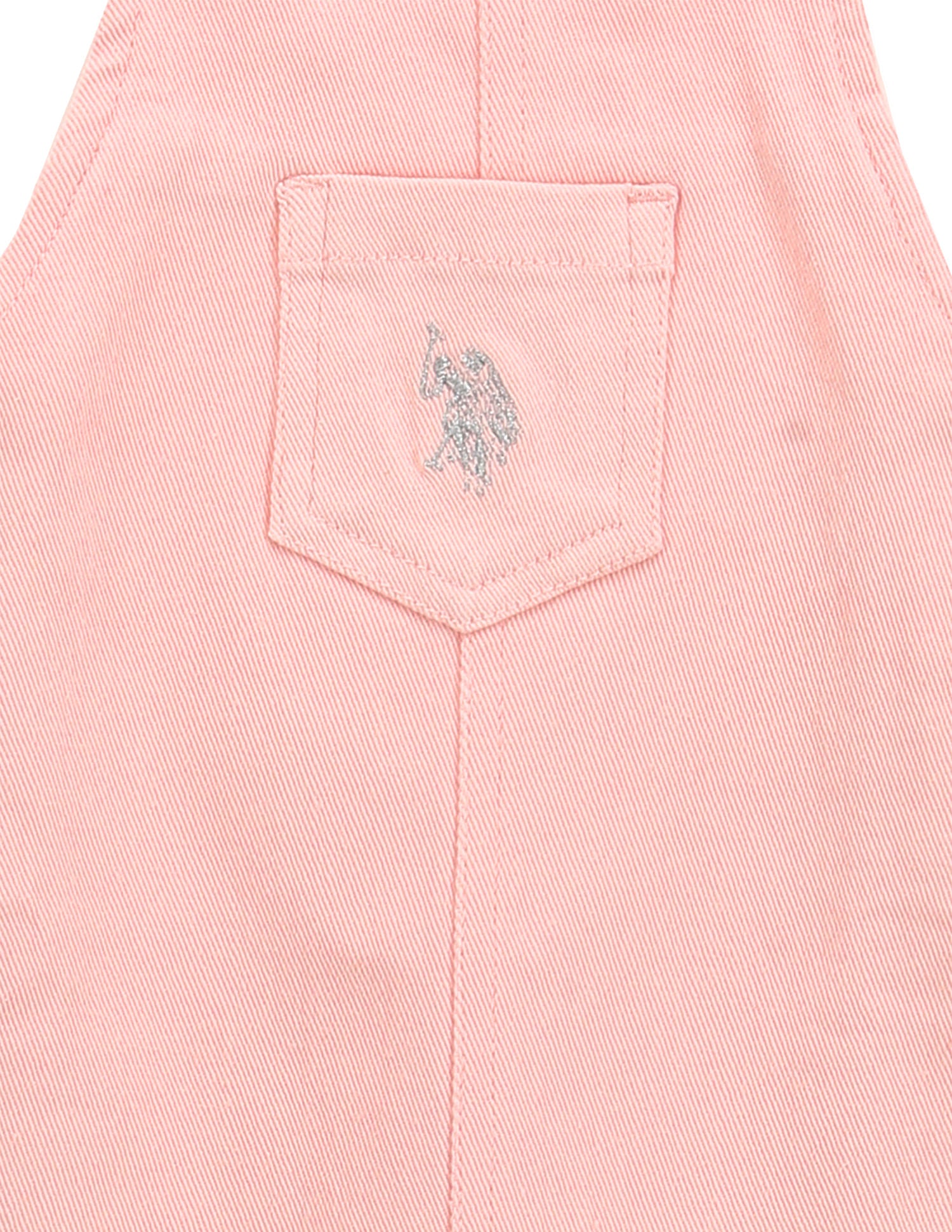 Girls Solid Dungaree Dress Light Pink - U.S. Polo Assn. India | Large