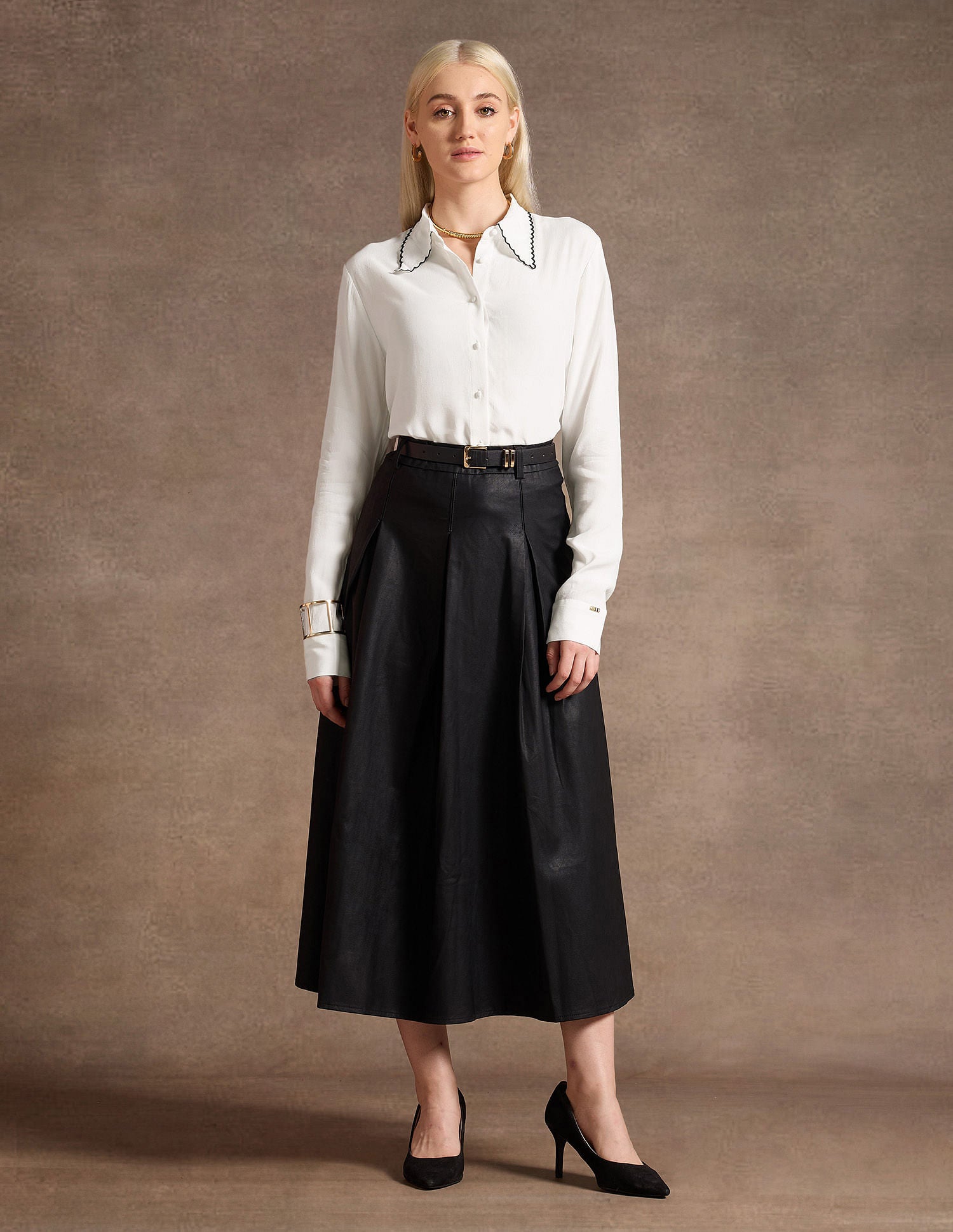 Scallop Collar Regular Fit Shirt White - U.S. POLO ASSN. | Large