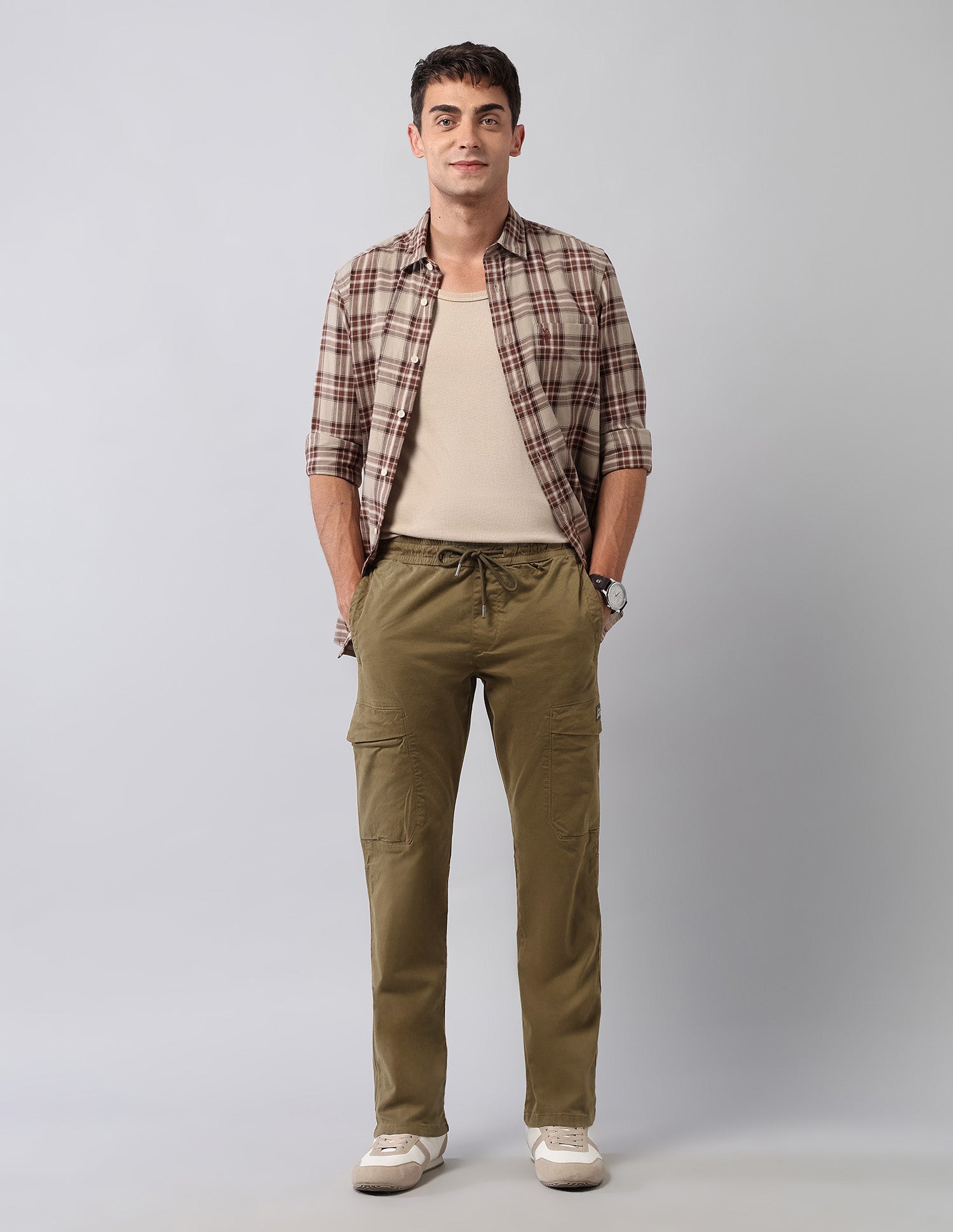 Straight Fit Twill Cargos Tan - U.S. Polo Assn. India | Large