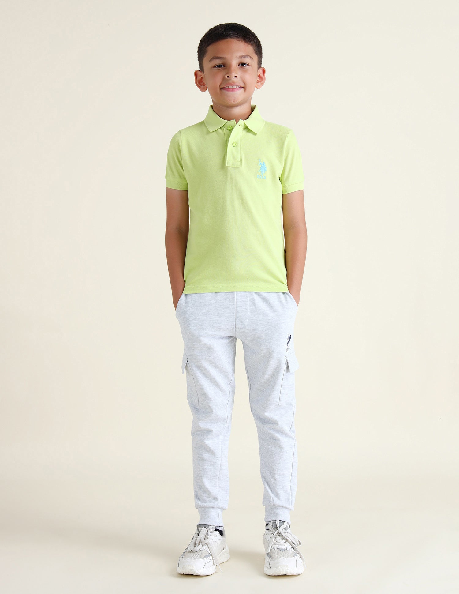 Boys Solid Regular Fit Polo Shirts Green - U.S. POLO ASSN. | Large