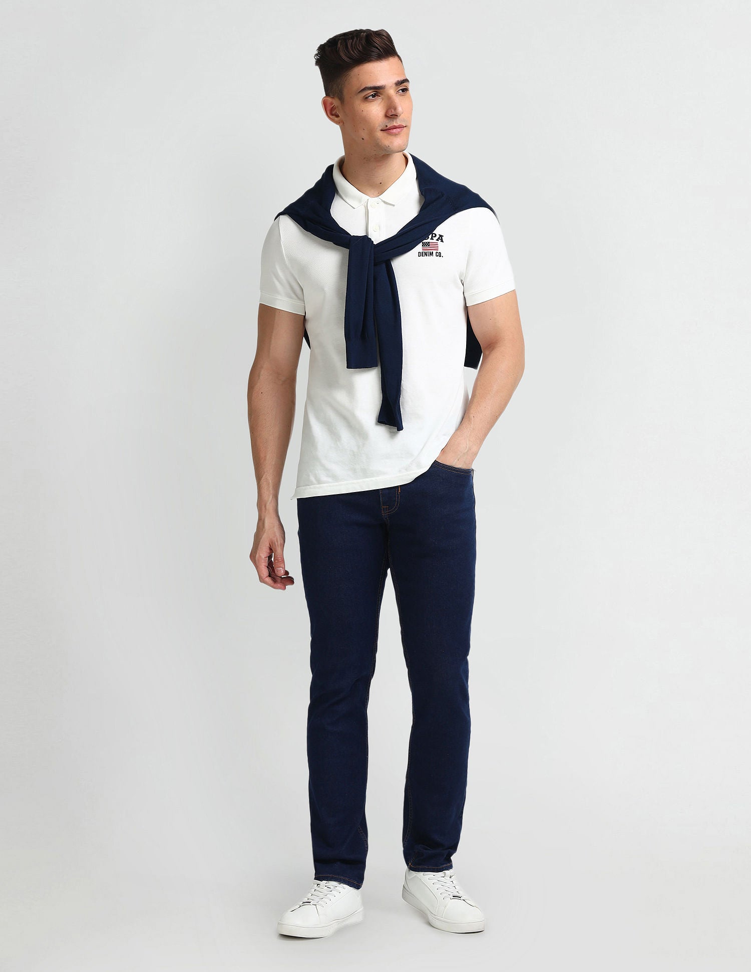 Brandon Slim Tapered Blue Jeans Blue - U.S. Polo Assn. India | Large