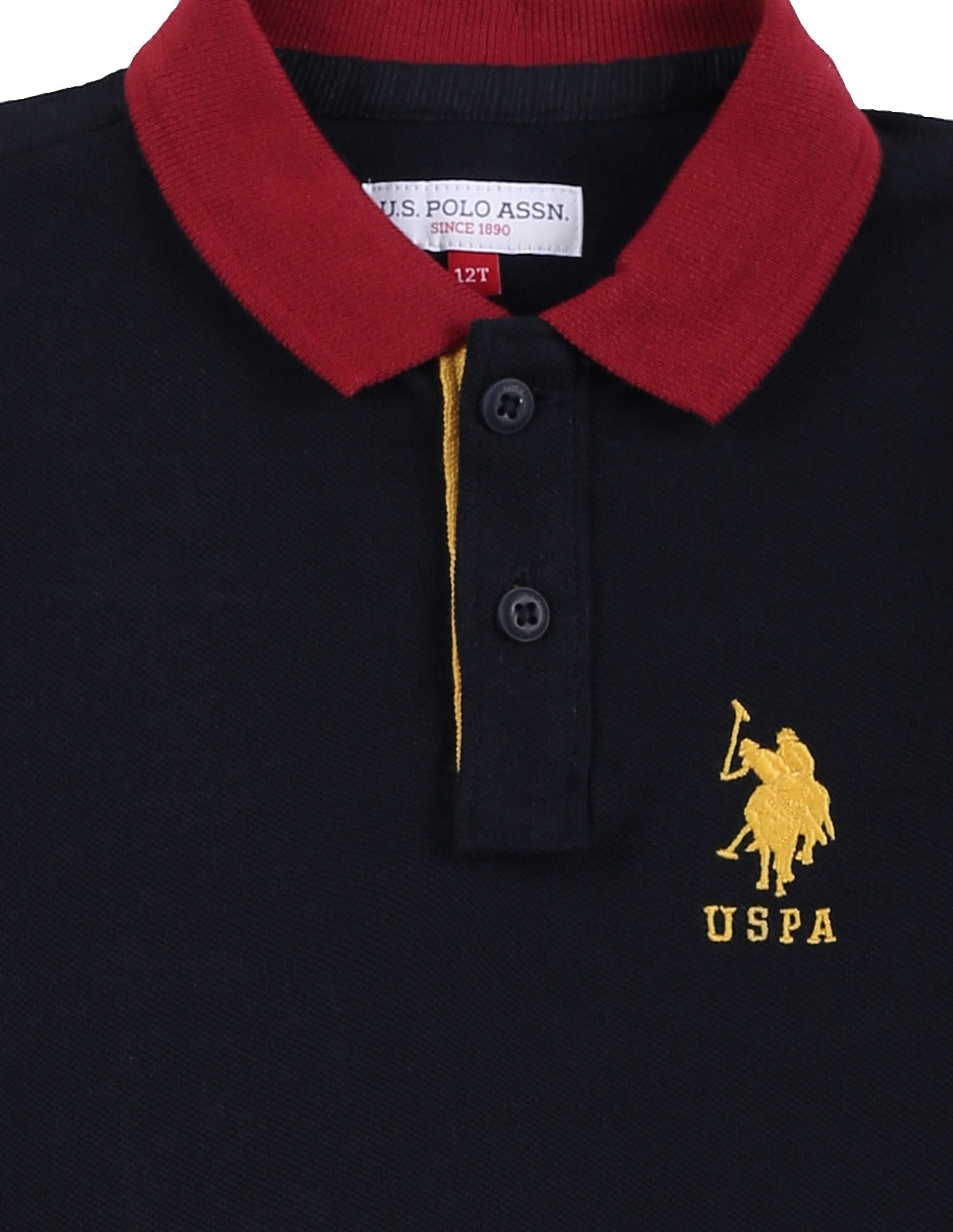 Boys Brand Print Cotton Polo Shirt Navy - U.S. POLO ASSN. | Large
