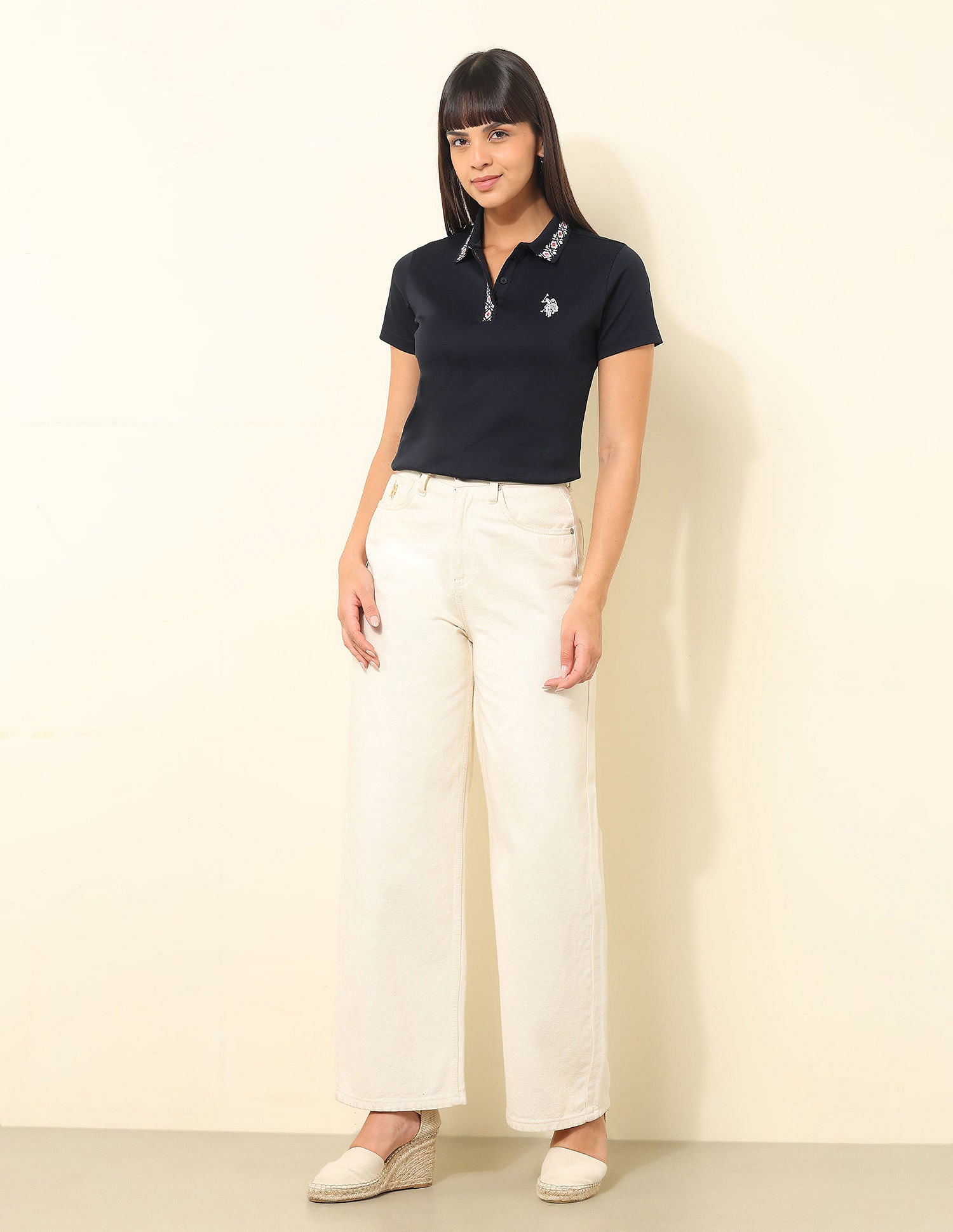 Regular Fit Solid Polo Shirt Black - U.S. POLO ASSN. | Large