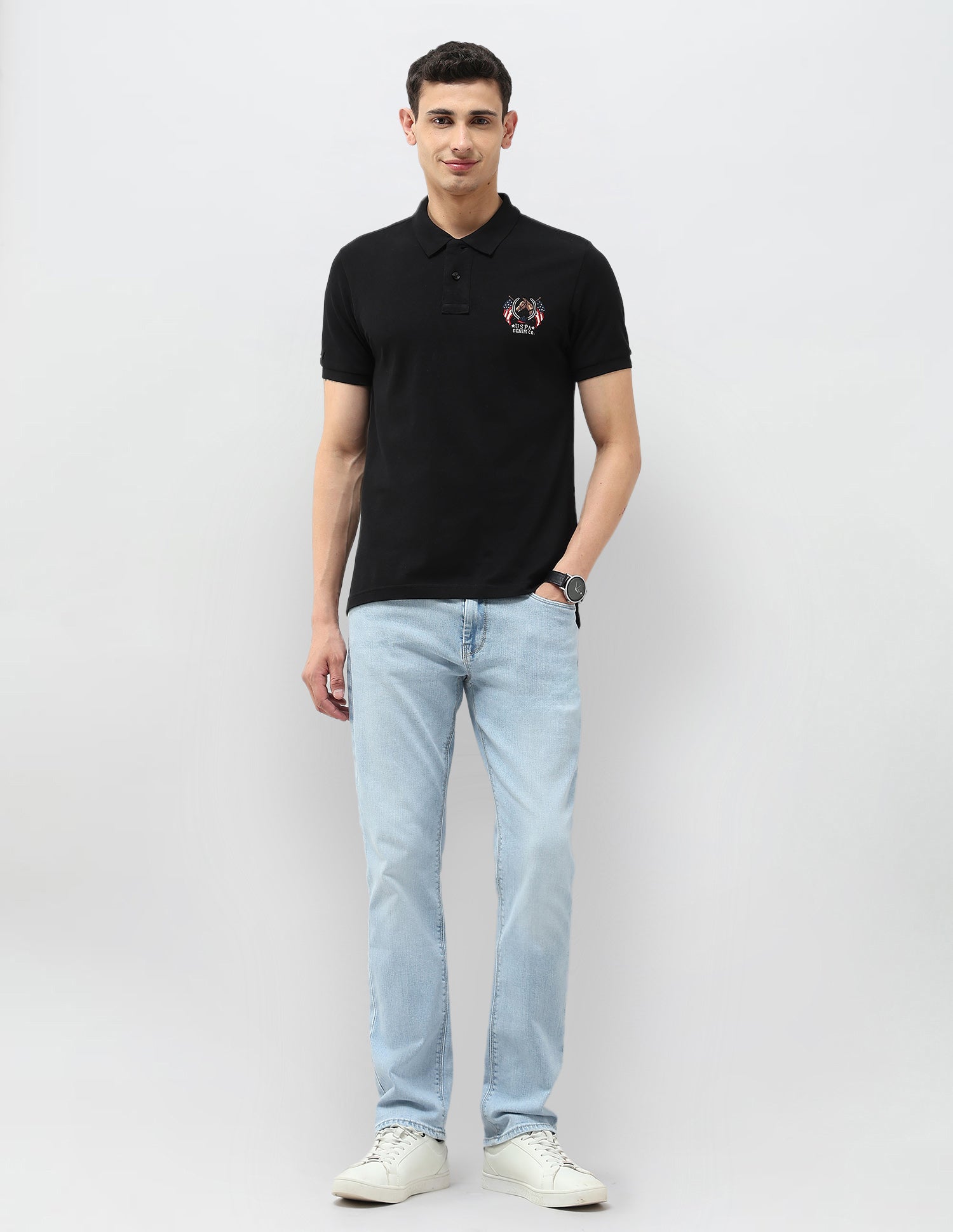 Solid Muscle Fit Polo Shirt Black - U.S. POLO ASSN. | Large