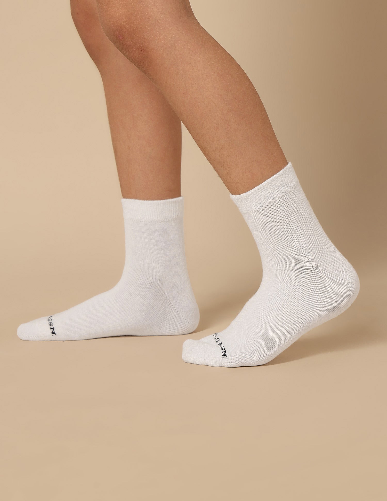 Boys High-Ankle Length KS002 Socks - Pack Of 3 White - U.S. POLO ASSN. | Large