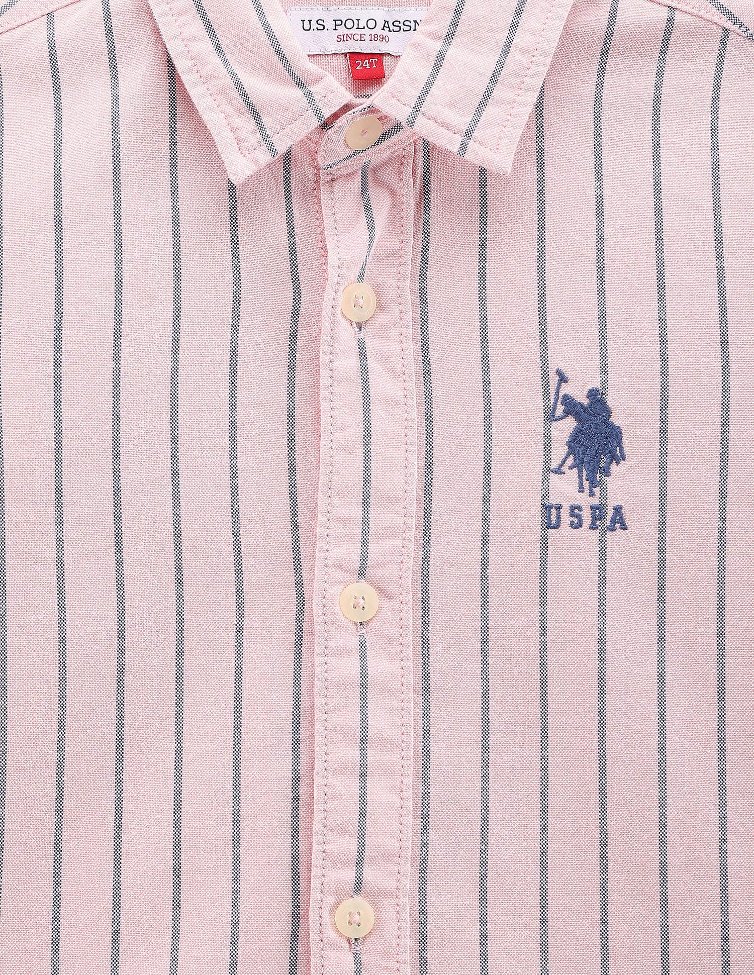 Vertical Stripe Oxford Shirt Pink - U.S. POLO ASSN. | Large