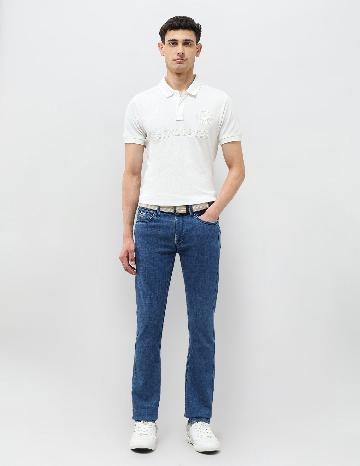Regallo Skinny Fit Blue Jeans Med Blue - U.S. Polo Assn. India | Large