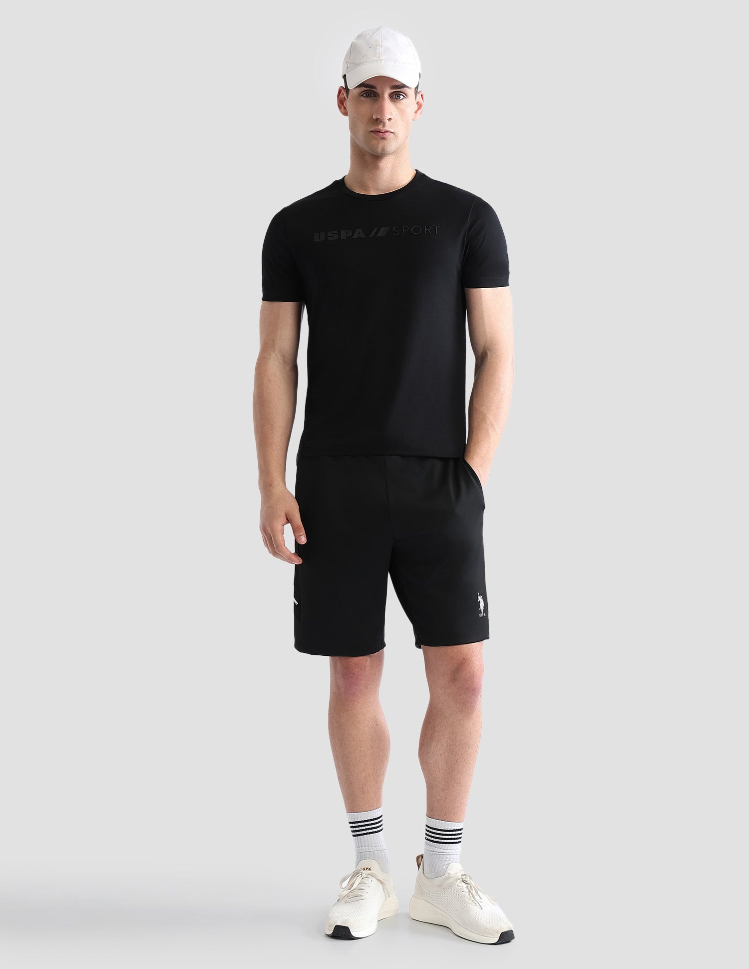 Brand Embossed Regular Fit Active T-Shirt Black - U.S. POLO ASSN. | Large