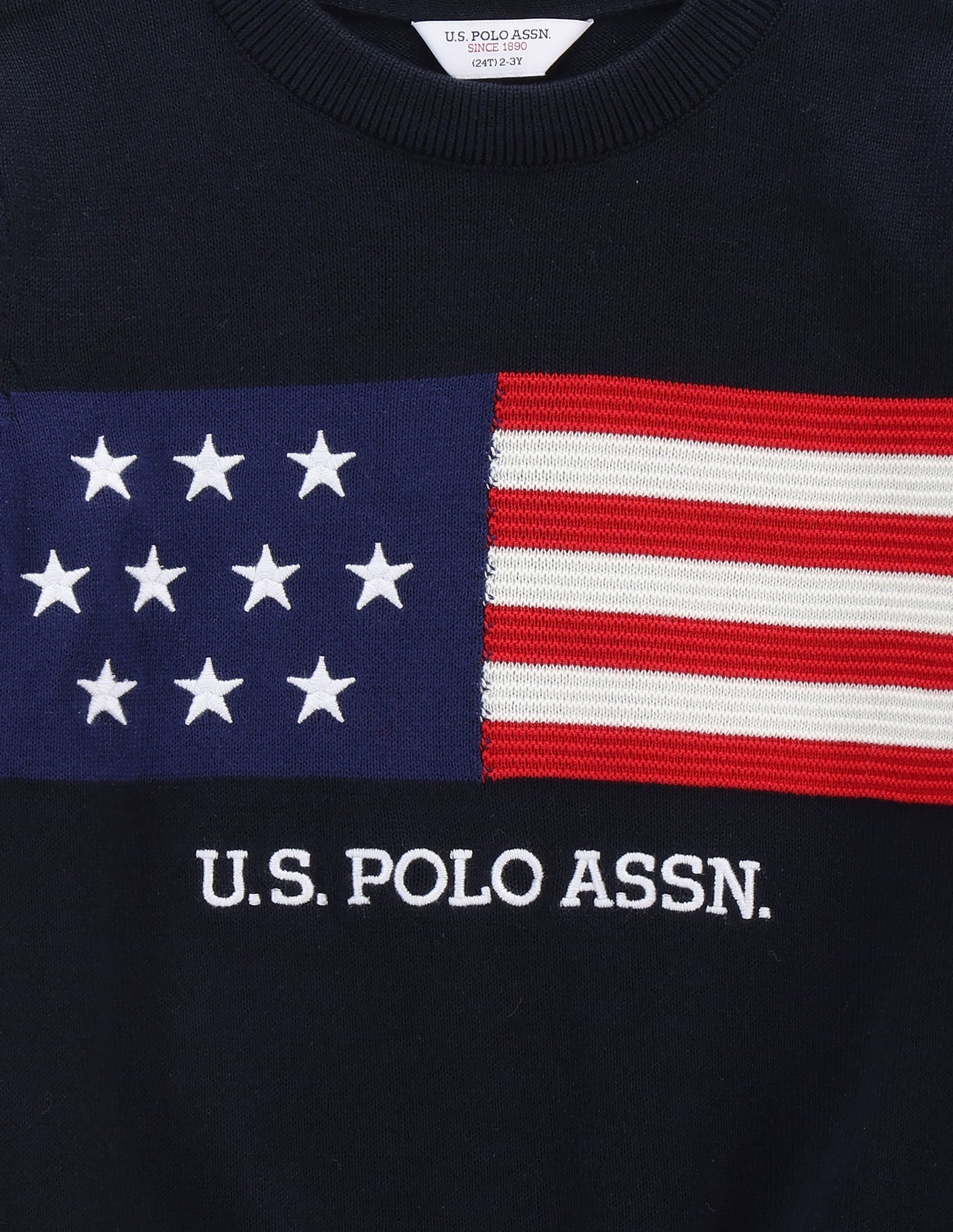 Boys Flag Pattern Sweater Navy - U.S. POLO ASSN. | Large
