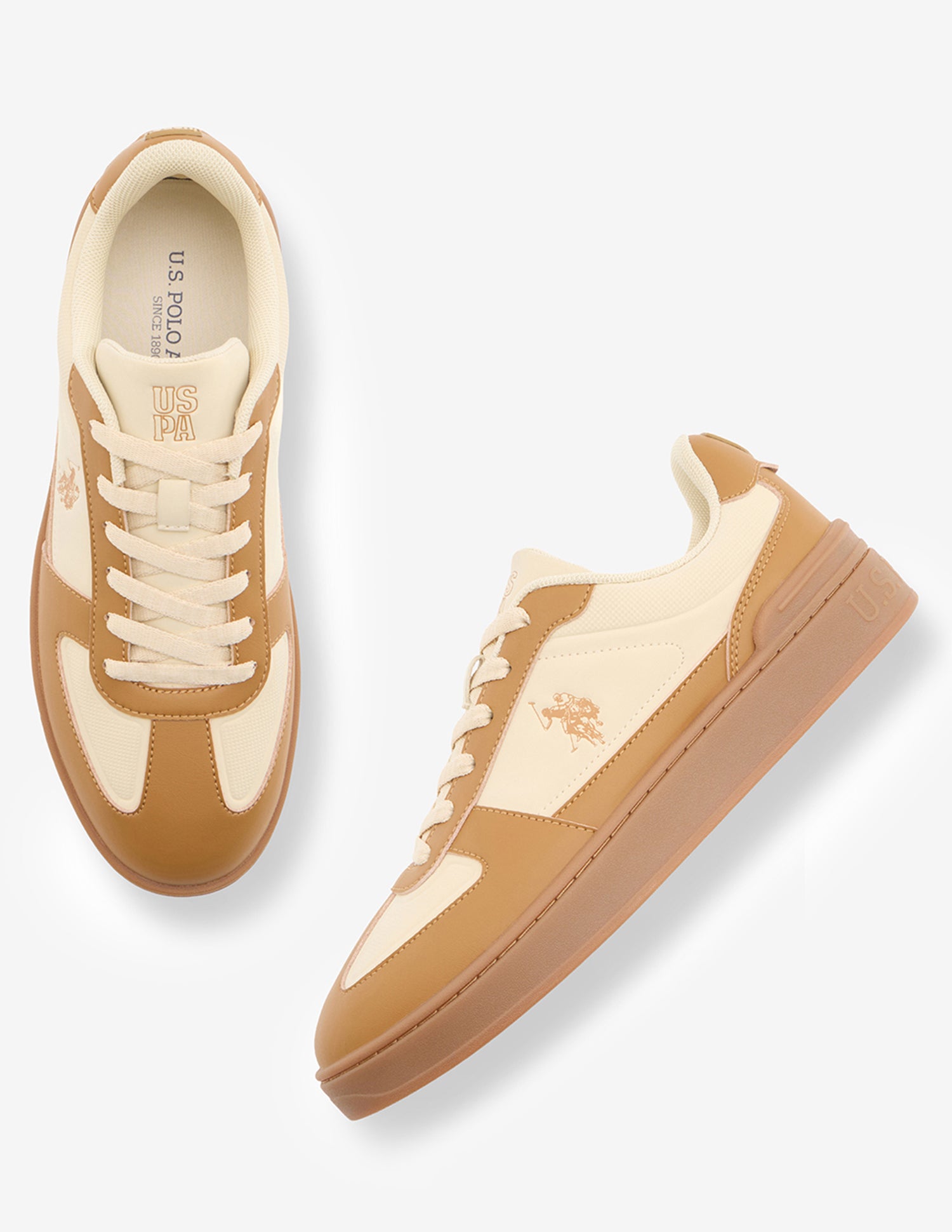 Colour Blocked Trophy Sneakers Tan - U.S. Polo Assn. India | Large
