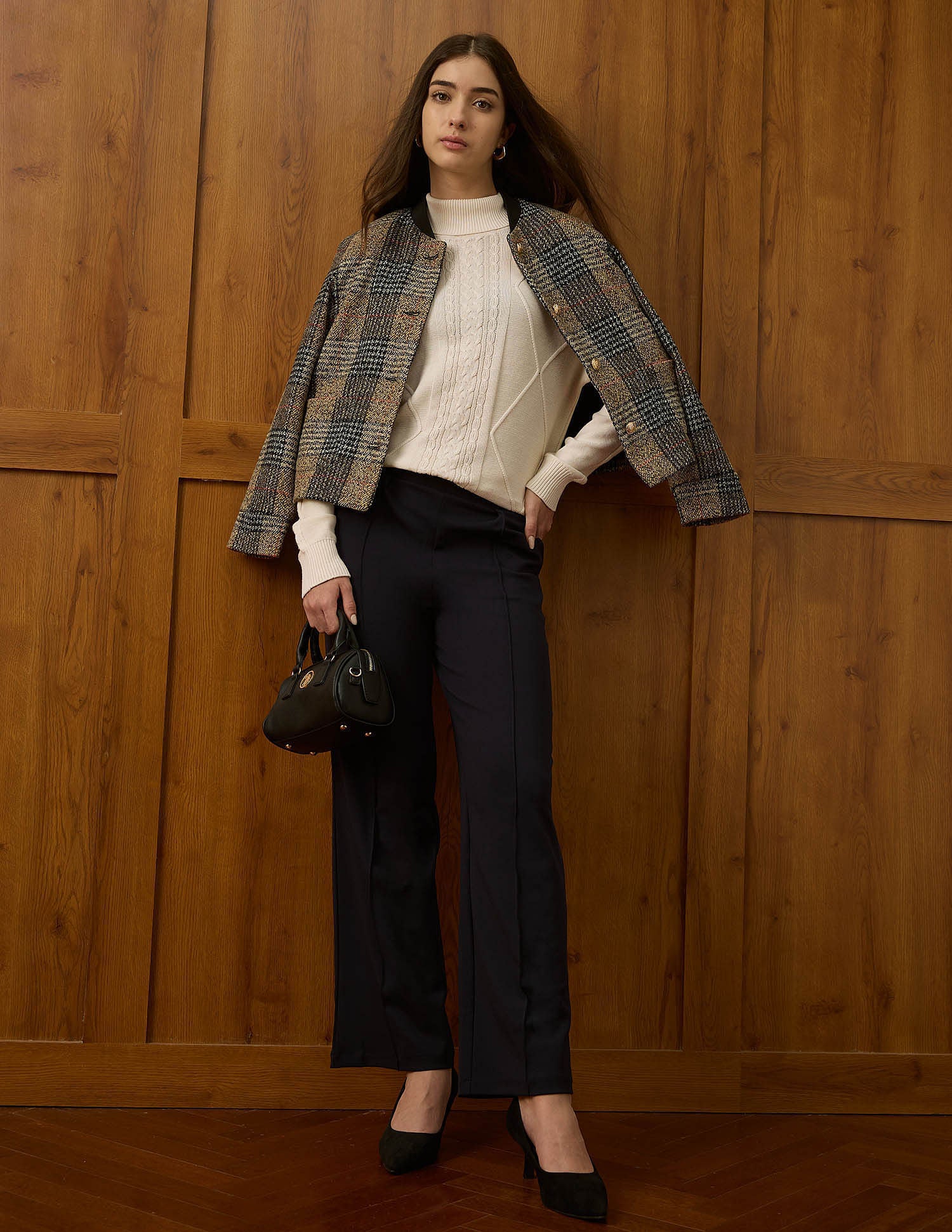 Cable Knit Turtle Neck Sweater Off White - U.S. POLO ASSN. | Large