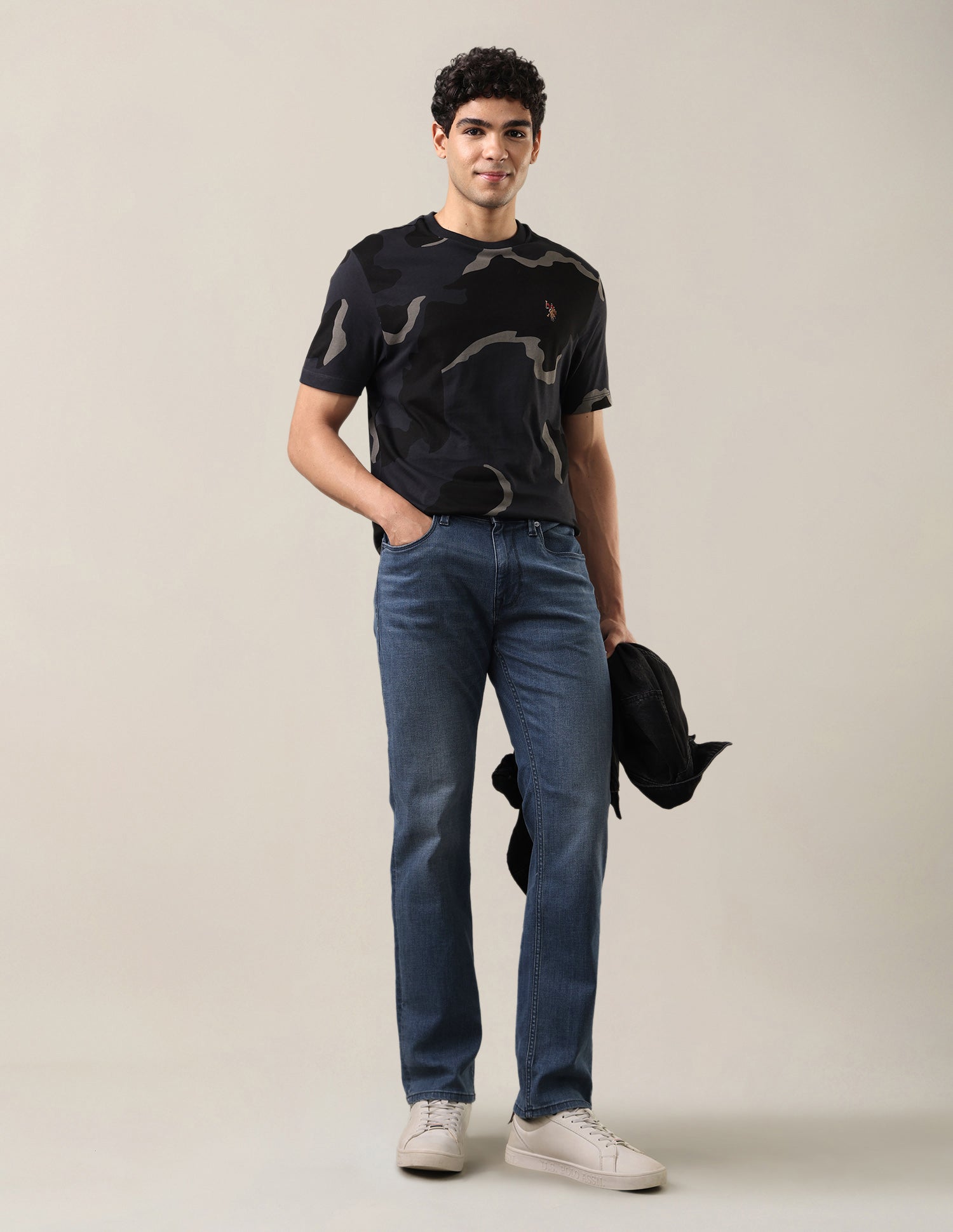 Harold Slim Straight Fit Blue Jeans Mid Blue - U.S. Polo Assn. India | Large