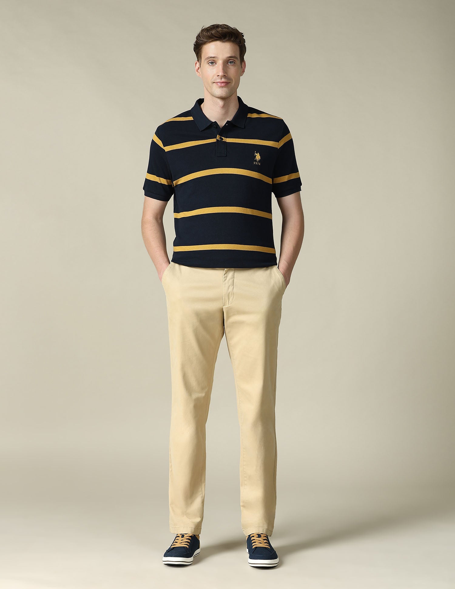 Horizontal Striped Regular Fit Polo Shirt Navy - U.S. POLO ASSN. | Large
