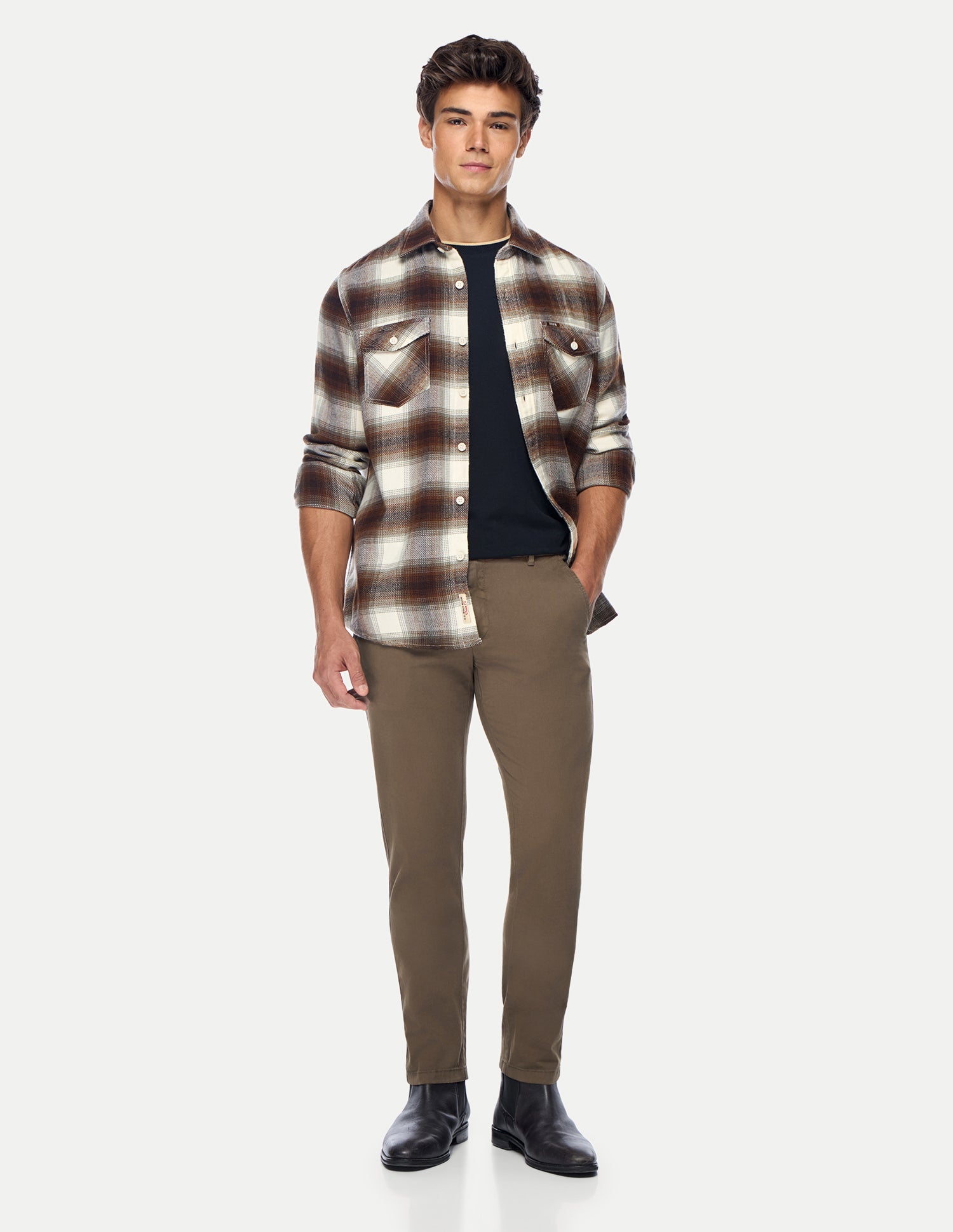Denver Slim Fit Twill Trousers Brown - U.S. Polo Assn. India | Large