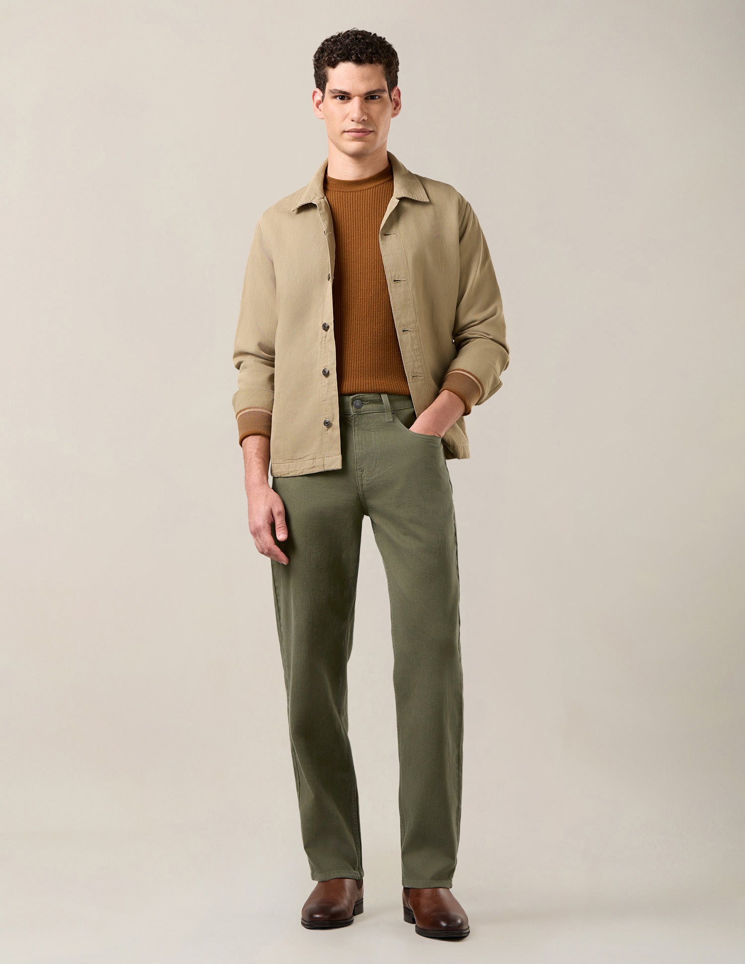 Shawn Relaxed Fit Green Jeans Olive - U.S. Polo Assn. India | Large
