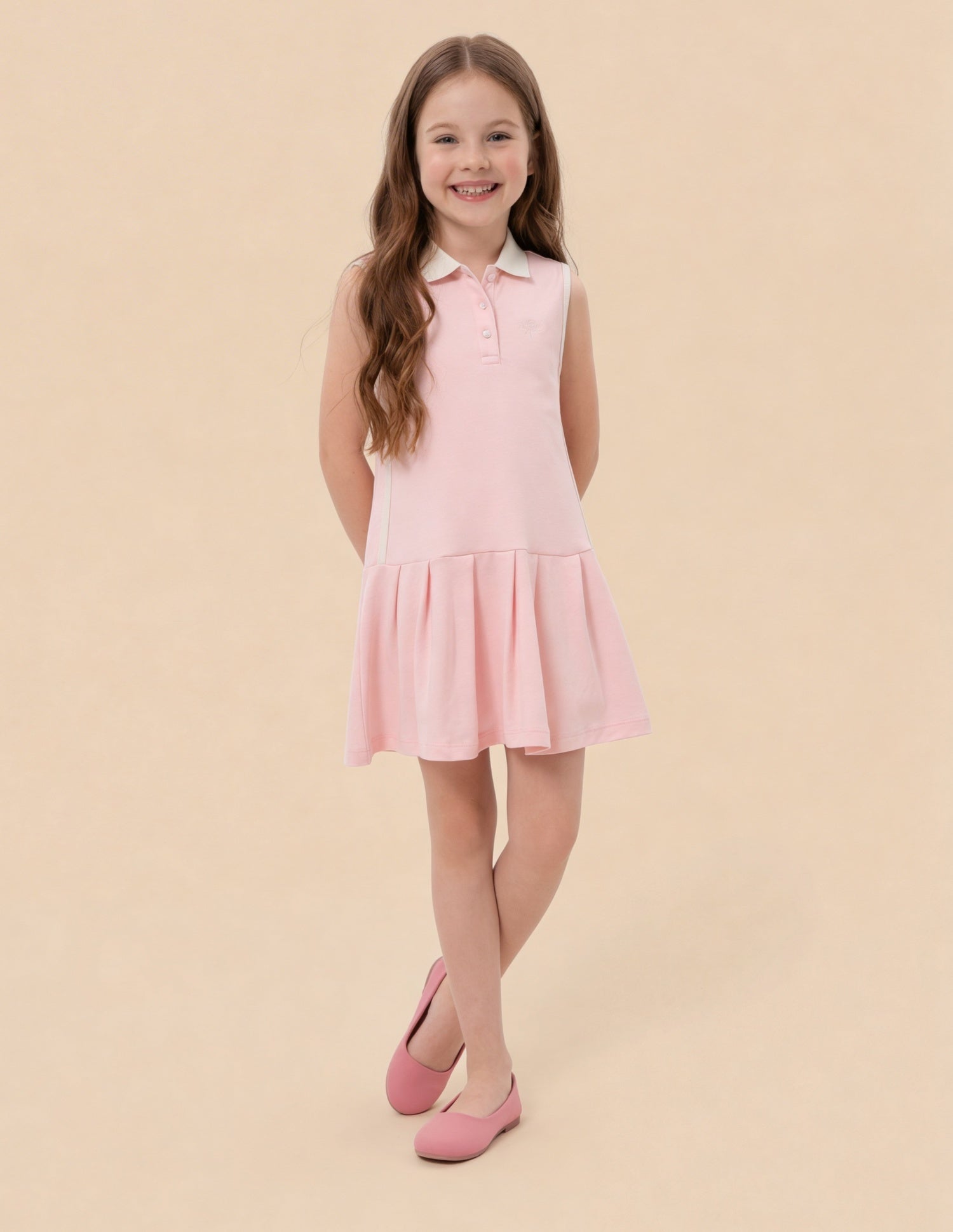 Drop Waist A-Line Knitted Dress Pink - U.S. Polo Assn. India | Large