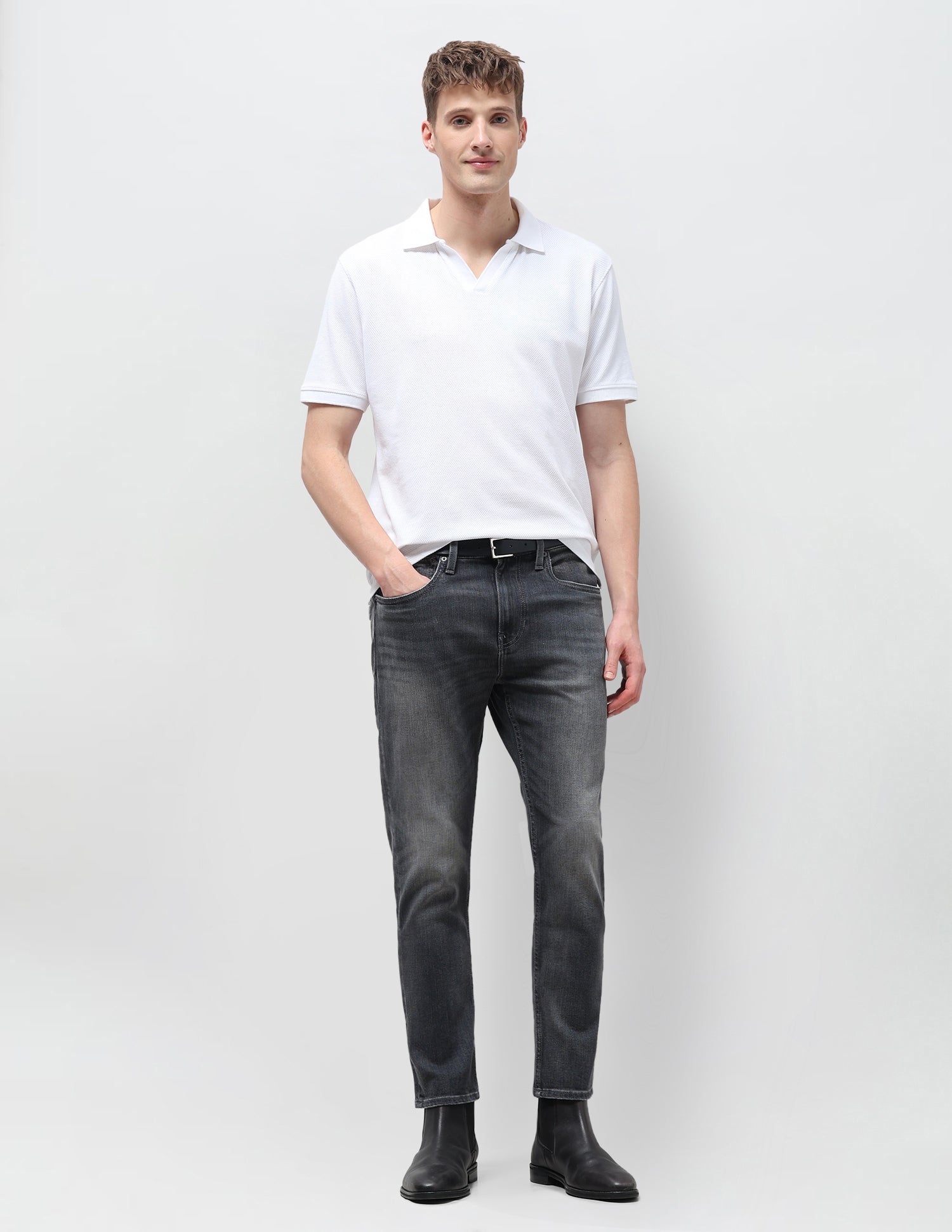 Cole Comfort Cropped Fit Grey Jeans Grey - U.S. Polo Assn. India | Large