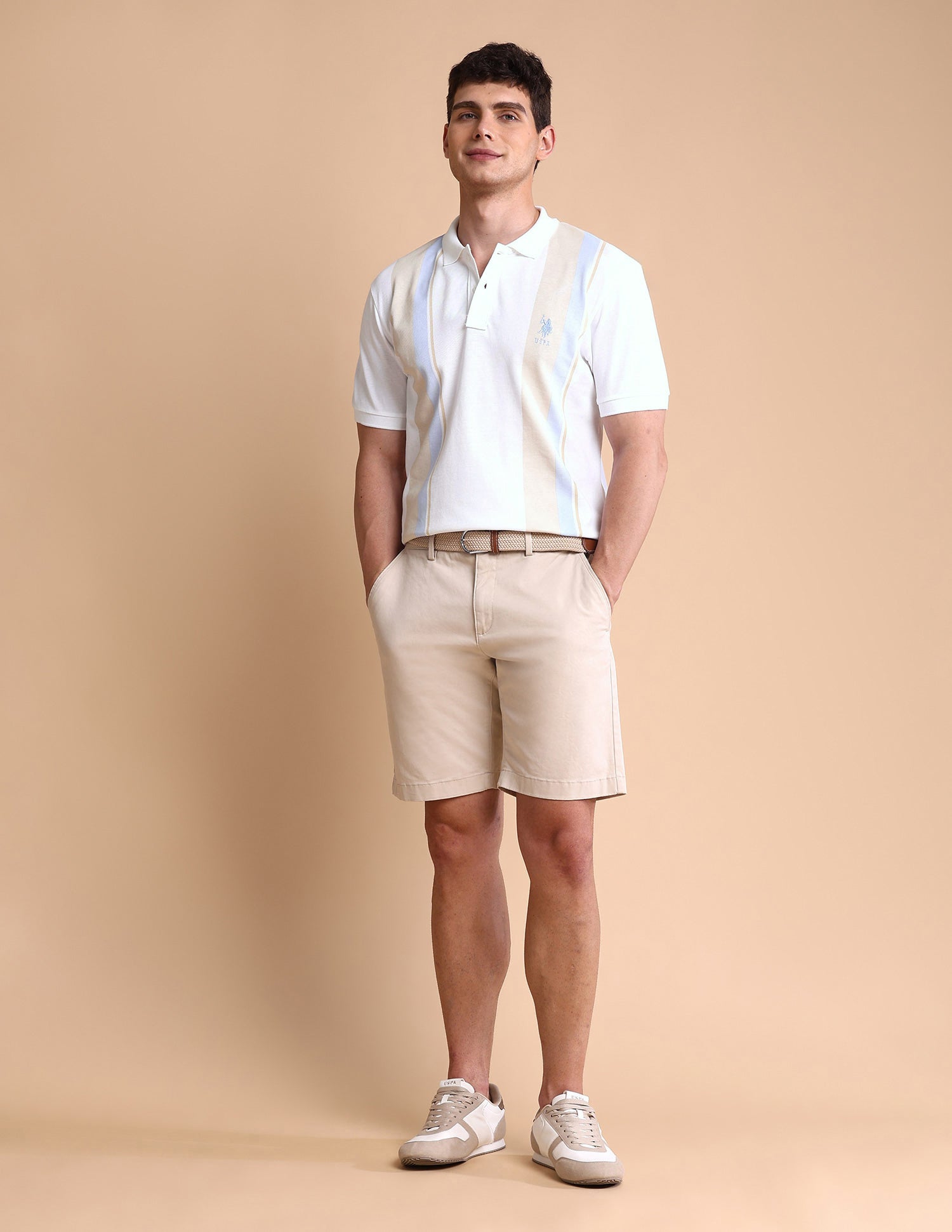 Colourblocked Slim Fit Polo Shirt White - U.S. POLO ASSN. | Large