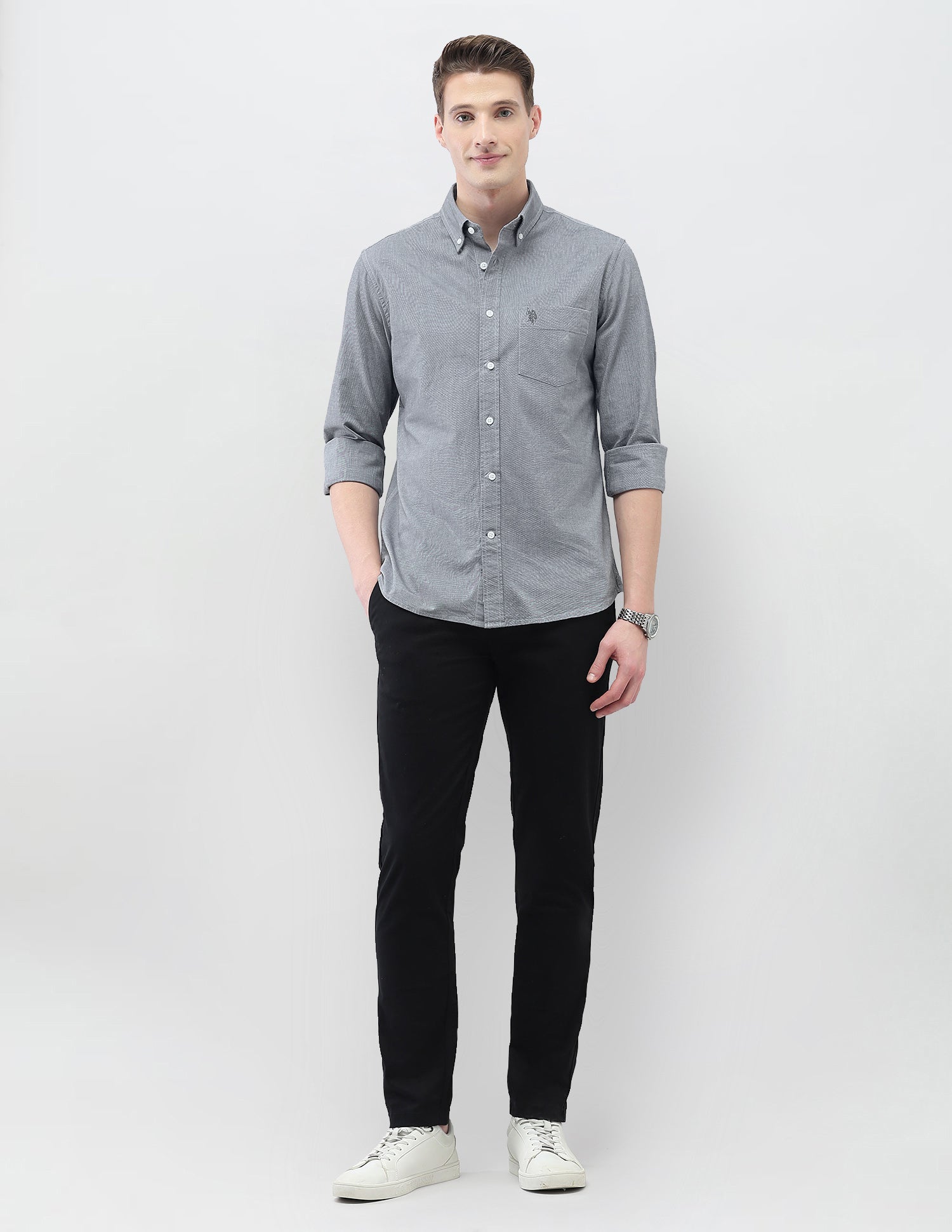 Casa De Campo Solid Shirt Dark Grey - U.S. Polo Assn. India | Large