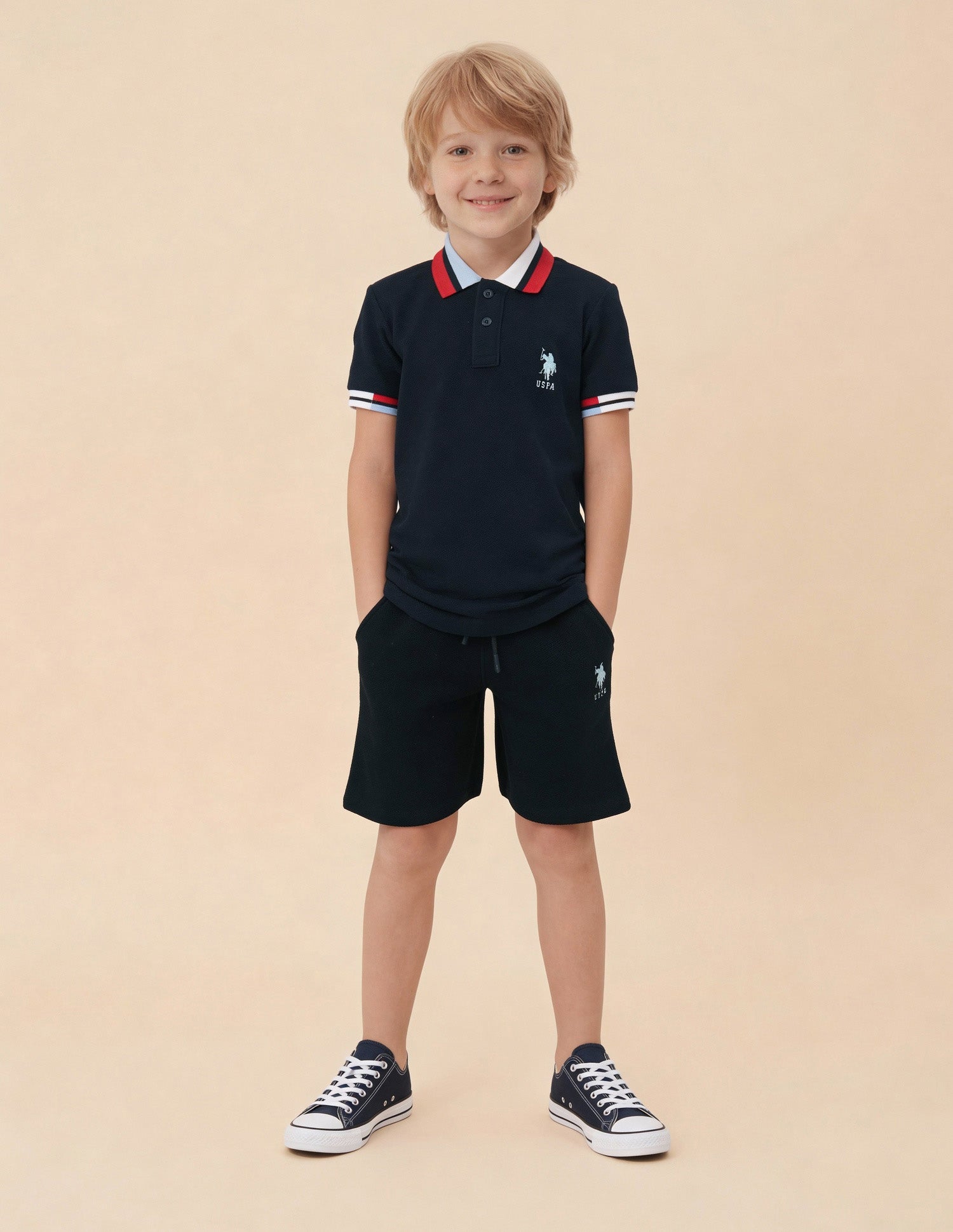 Solid Regular Fit Polo Shirt Navy - U.S. Polo Assn. India | Large