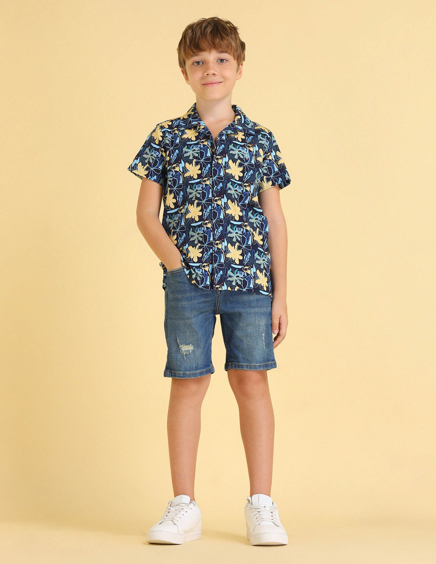 UKSHT1338 NAVY Boys Shirt Navy - U.S. POLO ASSN. | Large