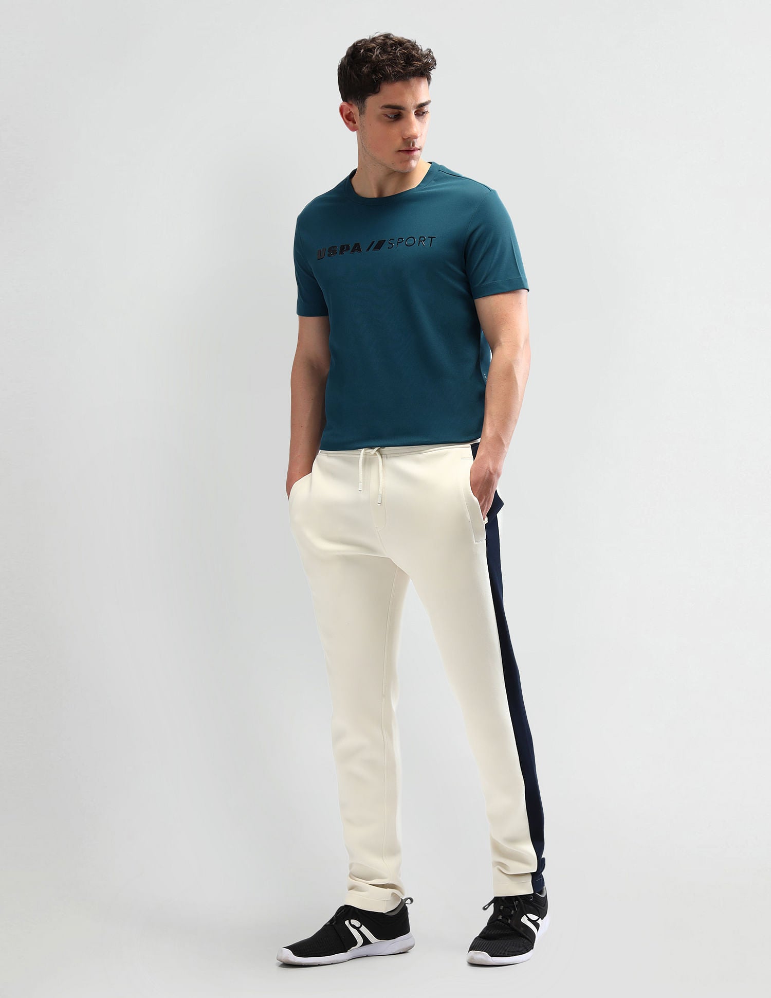 Slim Fit Brand Printed T-Shirt Teal - U.S. Polo Assn. India | Large