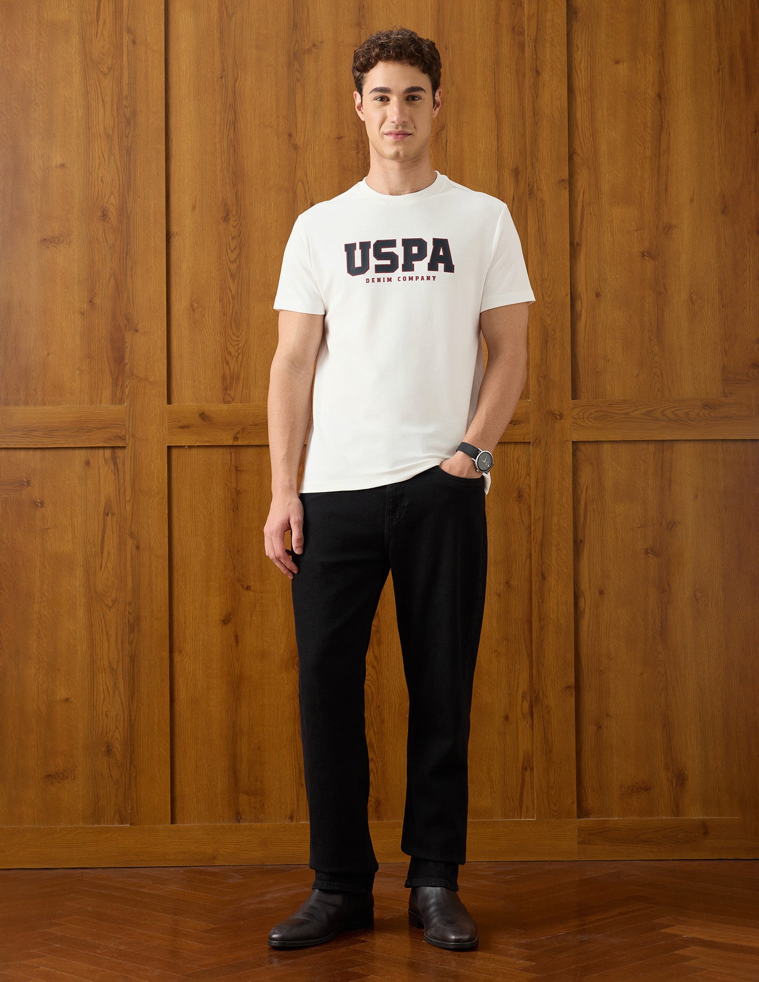Brand Appliqued Relaxed Fit T-Shirt Ivory - U.S. Polo Assn. India | Large