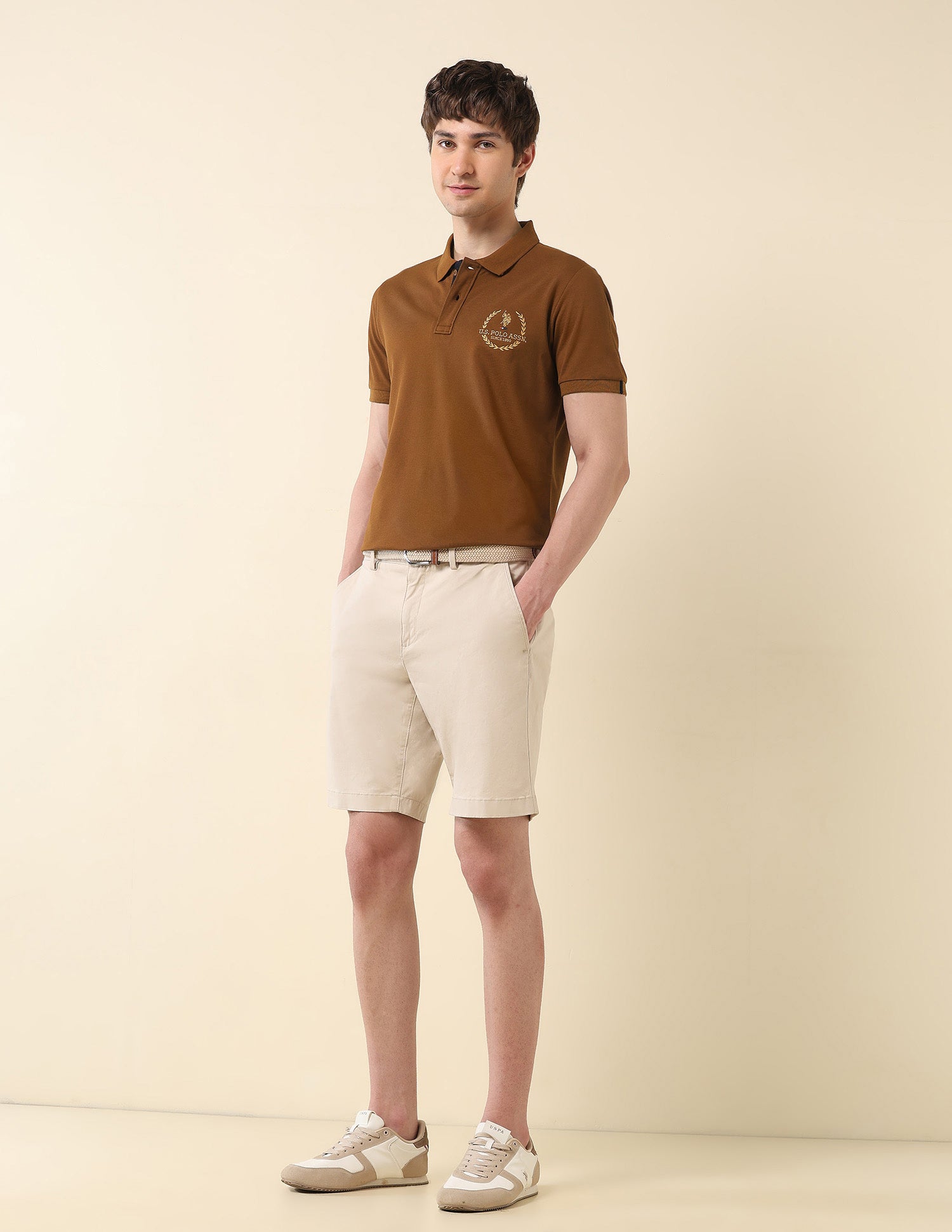 Pure Cotton Slim Fit Classic Polo Shirt Brown - U.S. Polo Assn. India | Large