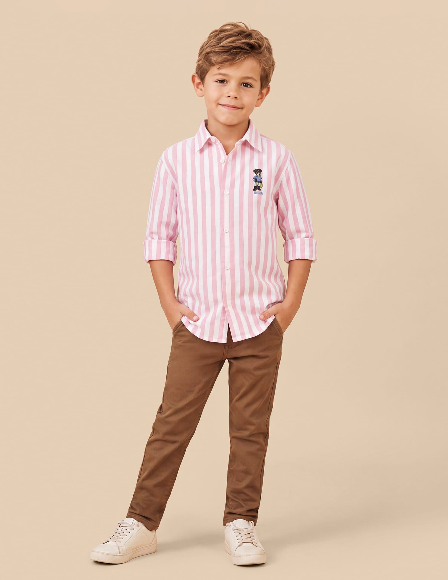 Vertical Striped Oxford Shirt Pink - U.S. Polo Assn. India | Large