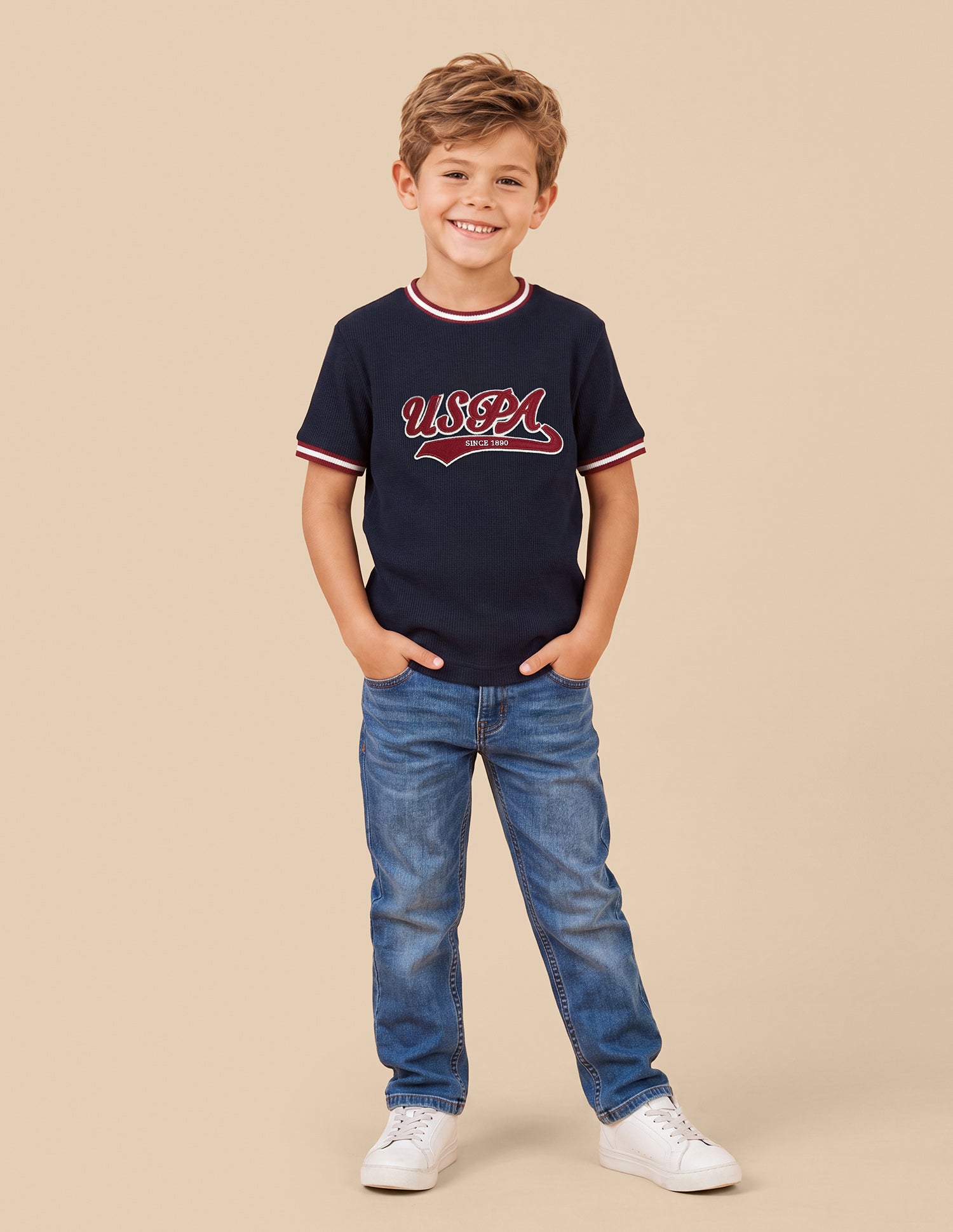 Brand Applique Regular Fit T-Shirt Navy - U.S. Polo Assn. India | Large
