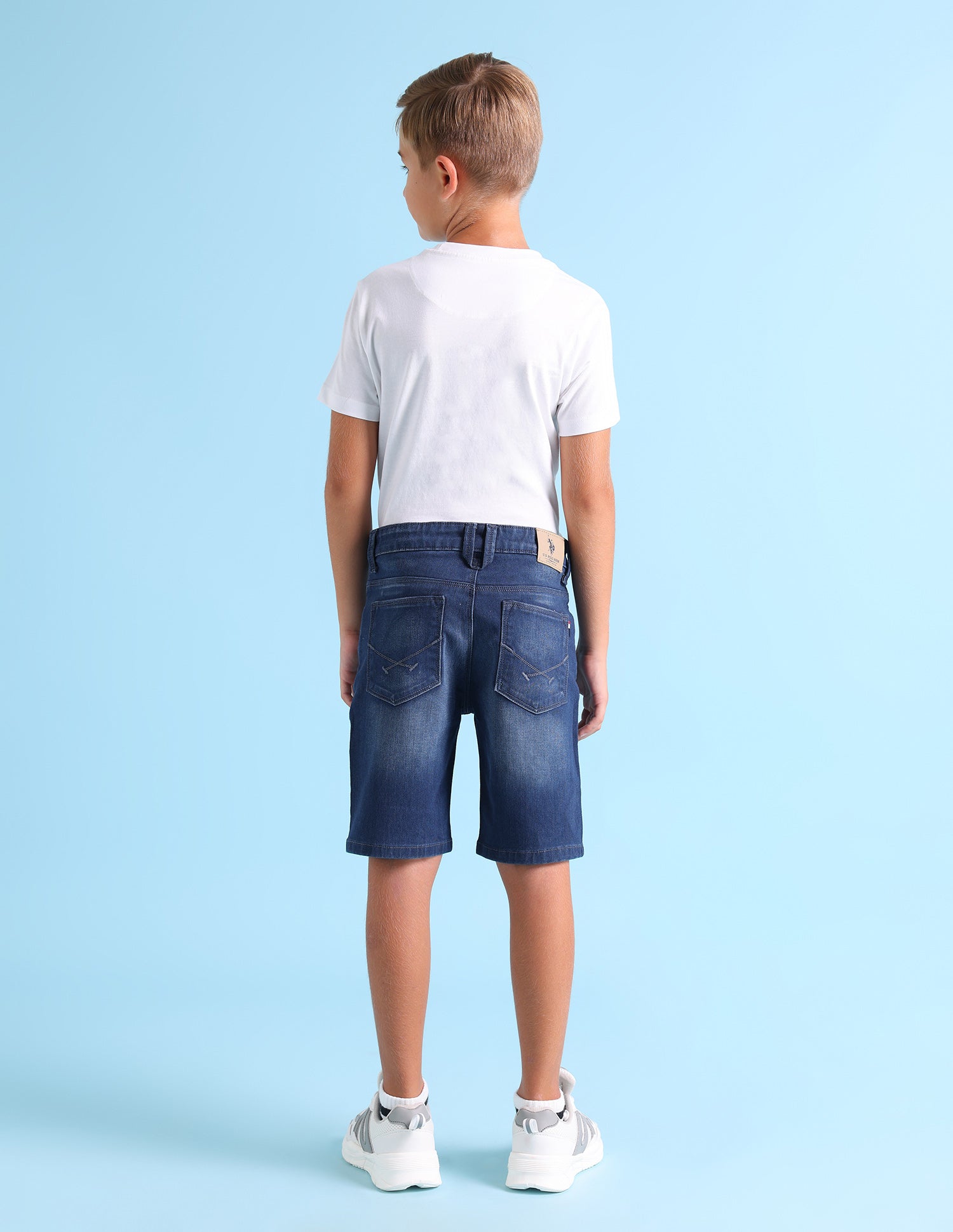 Boys Stone Wash Shorts Blue - U.S. Polo Assn. India | Large