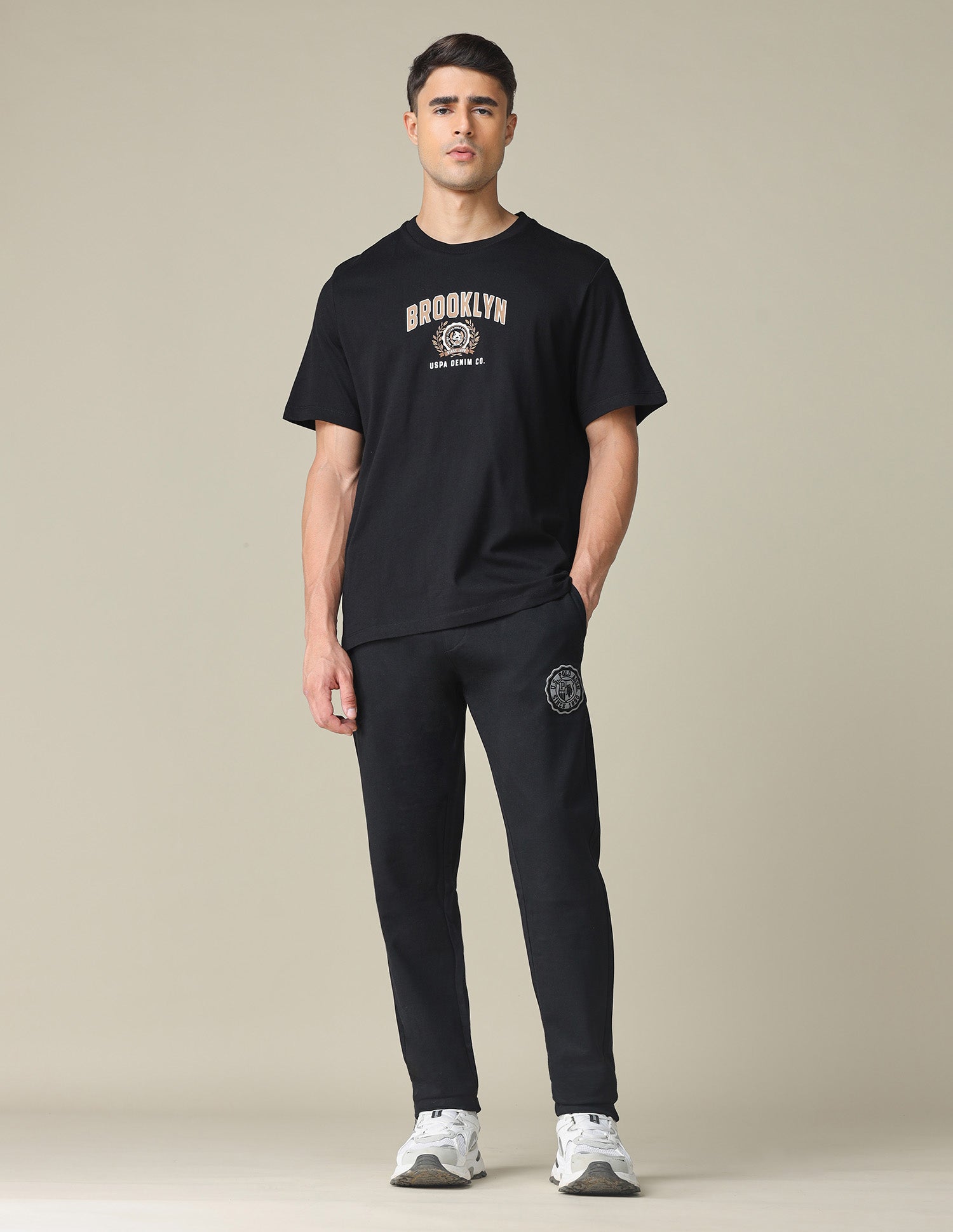 Mid Rise Solid Track Pants Black - U.S. POLO ASSN. | Large