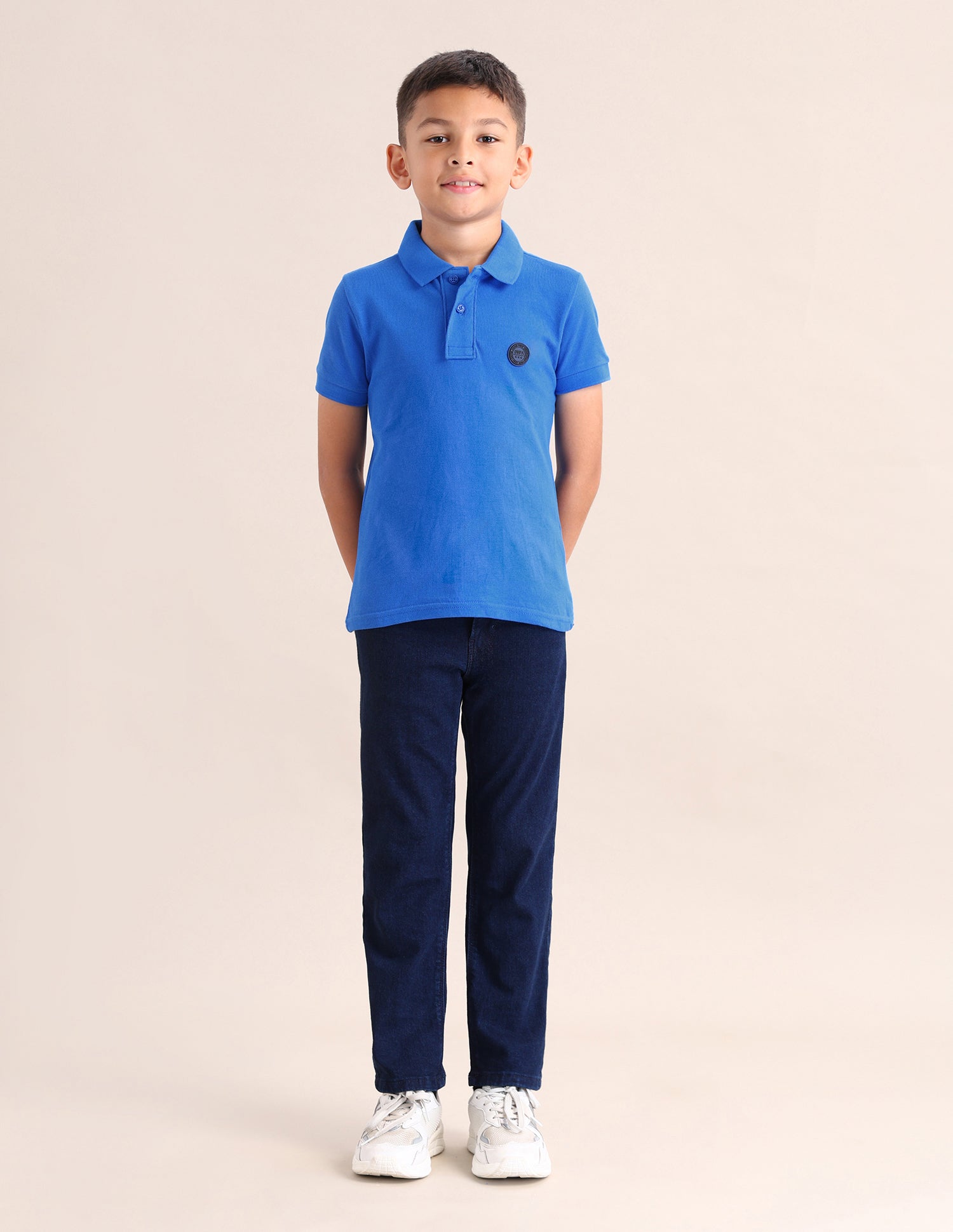 Boys Solid Cotton T-Shirt Royal Blue - U.S. POLO ASSN. | Large