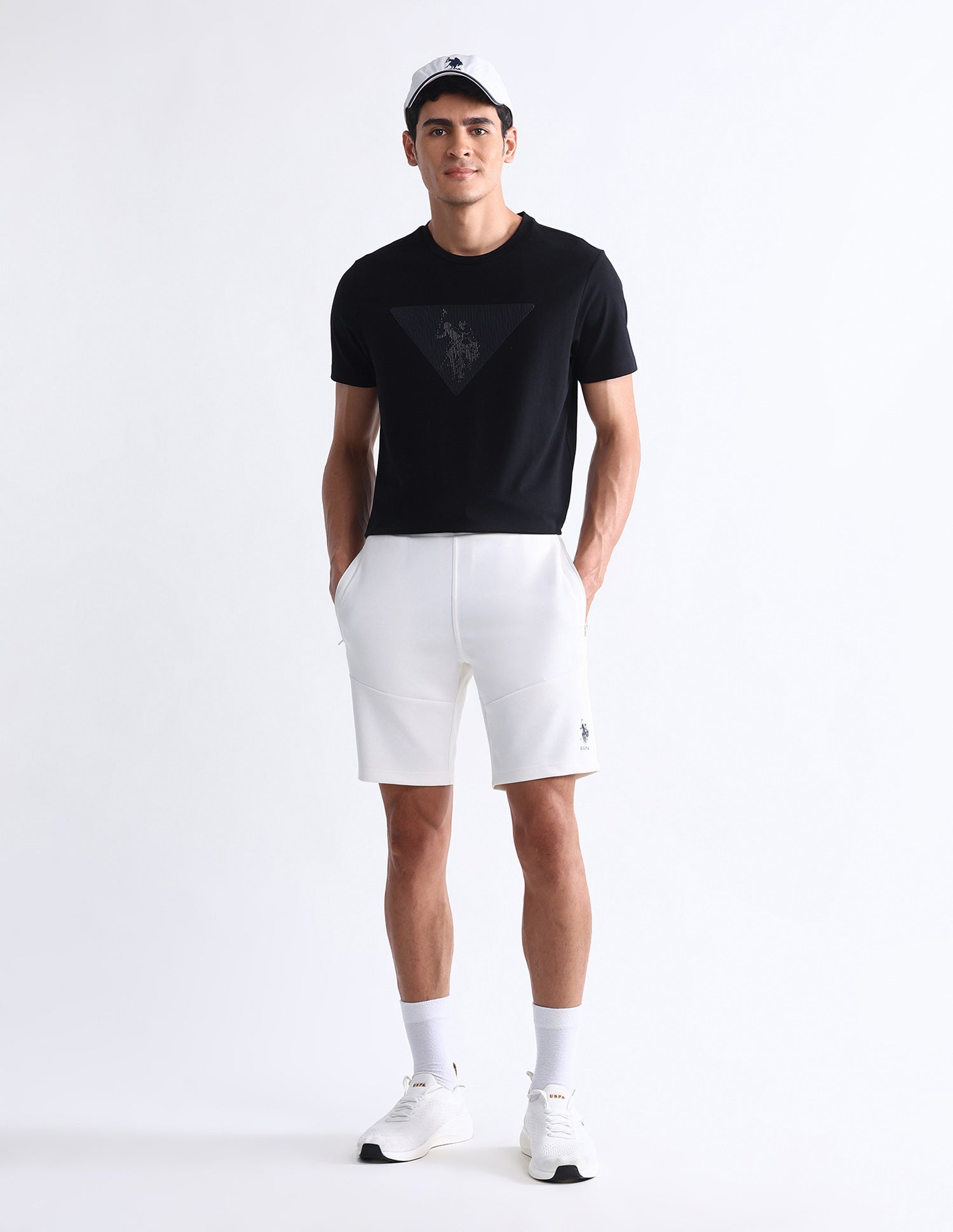 Brand Printed Slim Fit T-Shirt Black - U.S. Polo Assn. India | Large