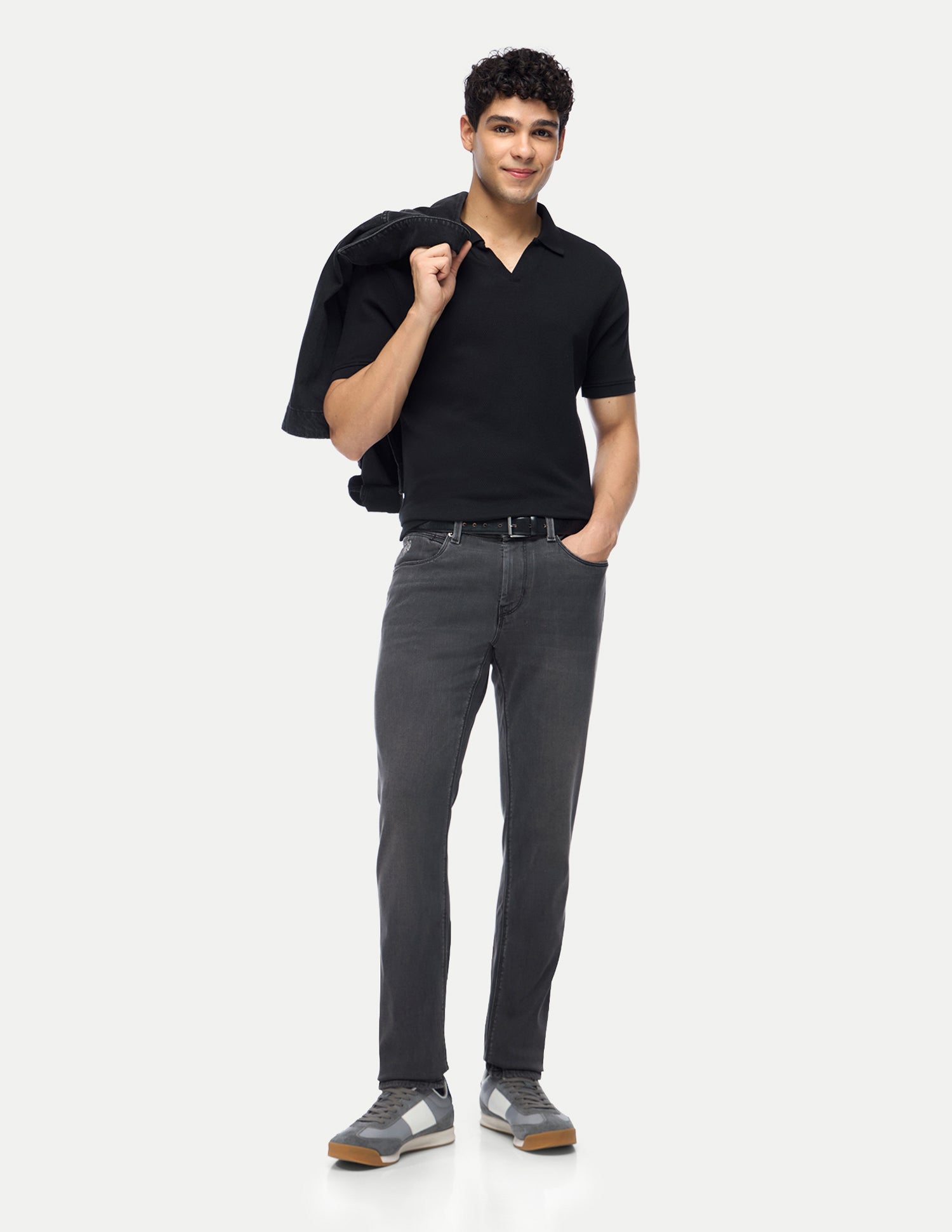 Brandon Slim-Tapered Fit Black Jeans Washed Black - U.S. Polo Assn. India | Large