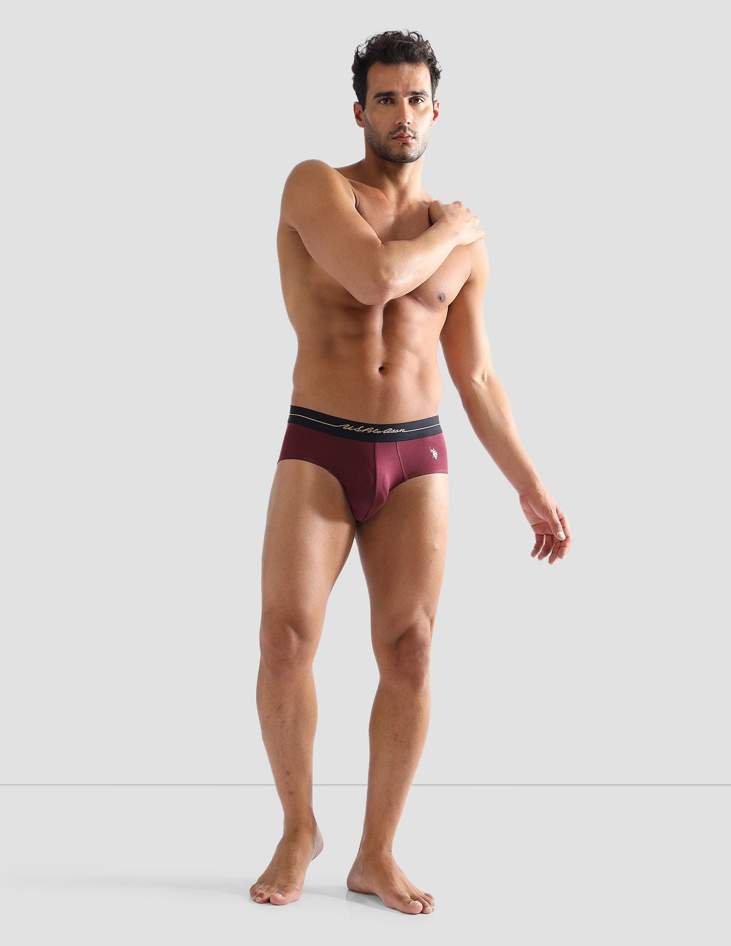 Elasticized Waist Solid PB004 Briefs - Pack of 1 Port Royal - U.S. POLO ASSN. | Large