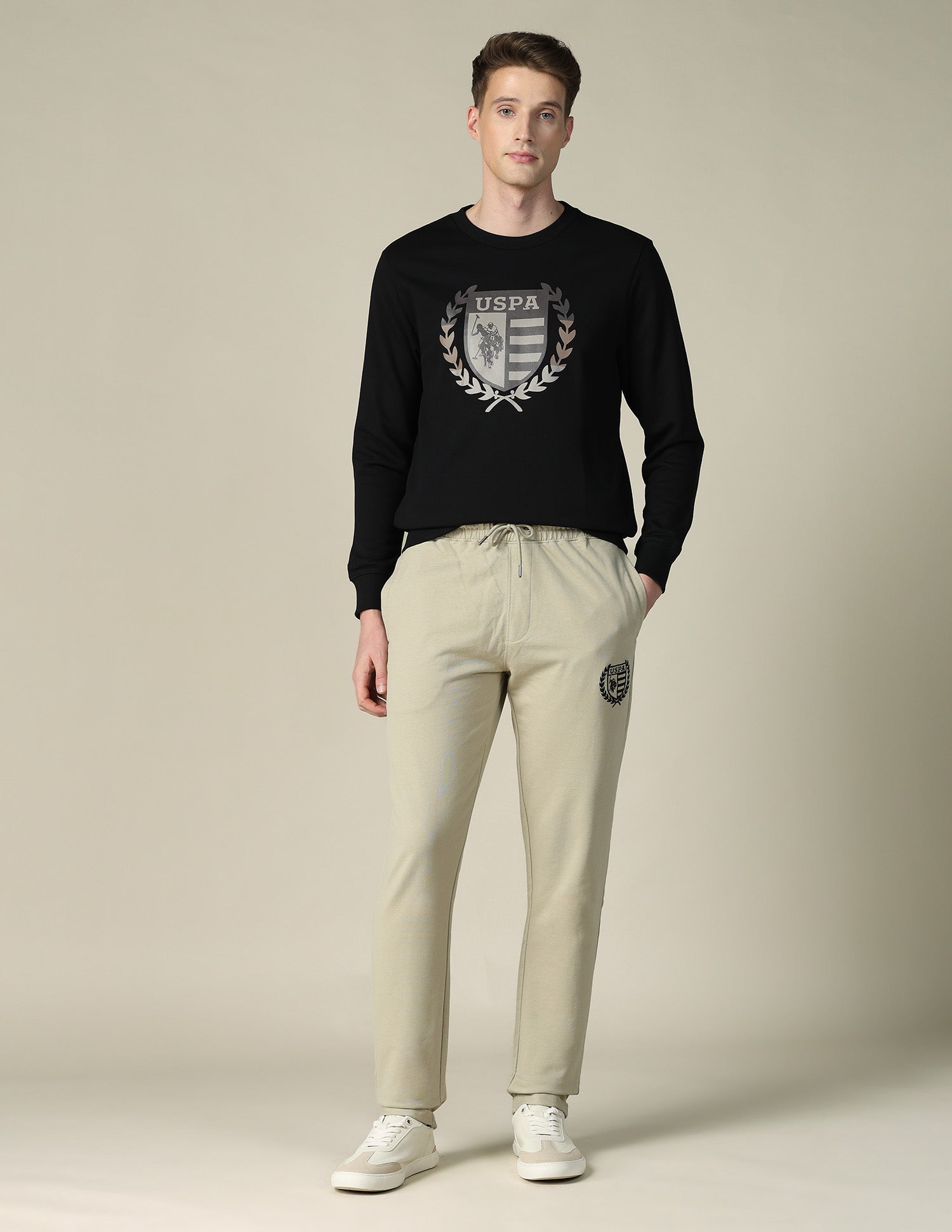 Brand Printed Regular Fit Sweatshirt Black - U.S. POLO ASSN. | Large